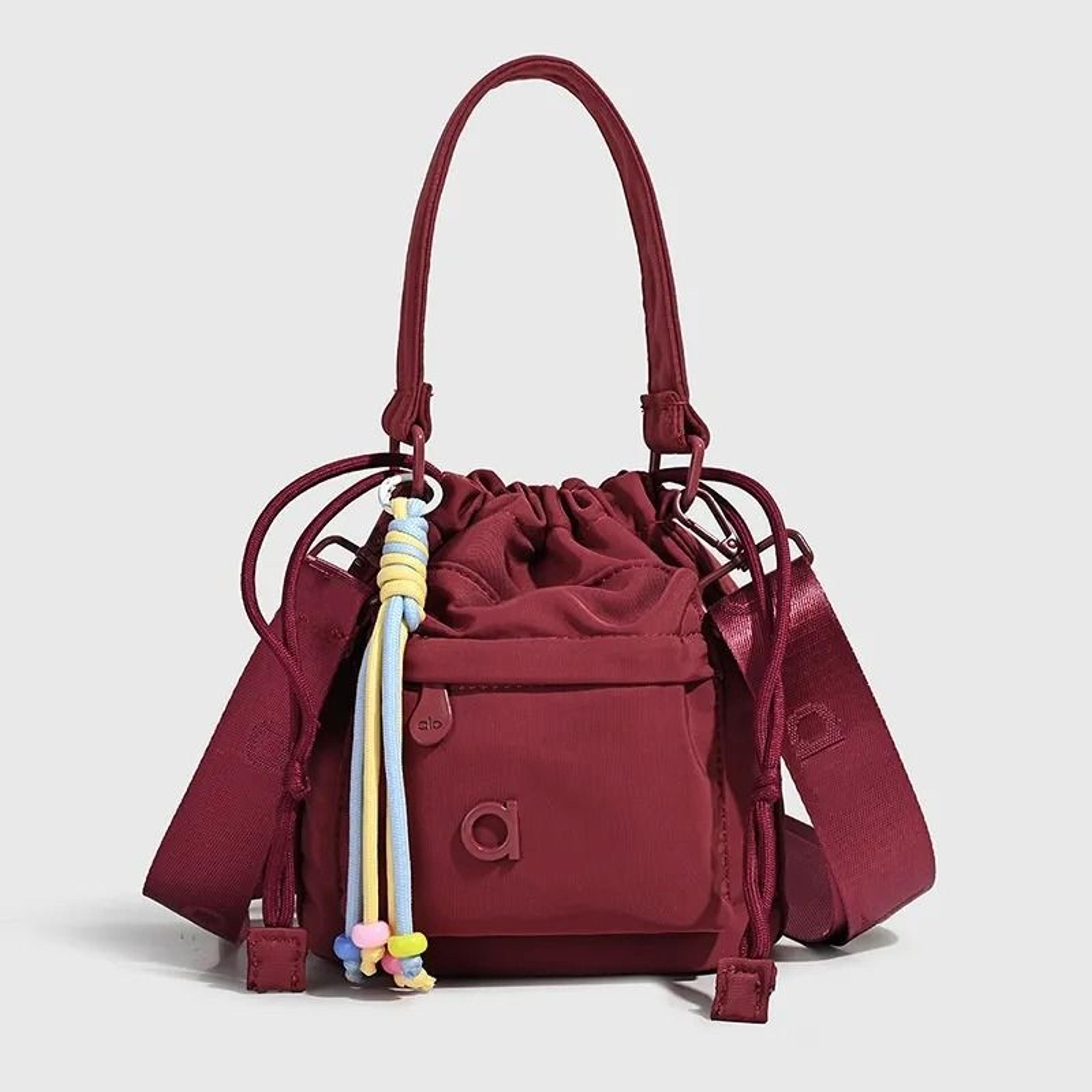 Textured Bucket Backpack With Adjustable Crossbody Shoulder Strap 2