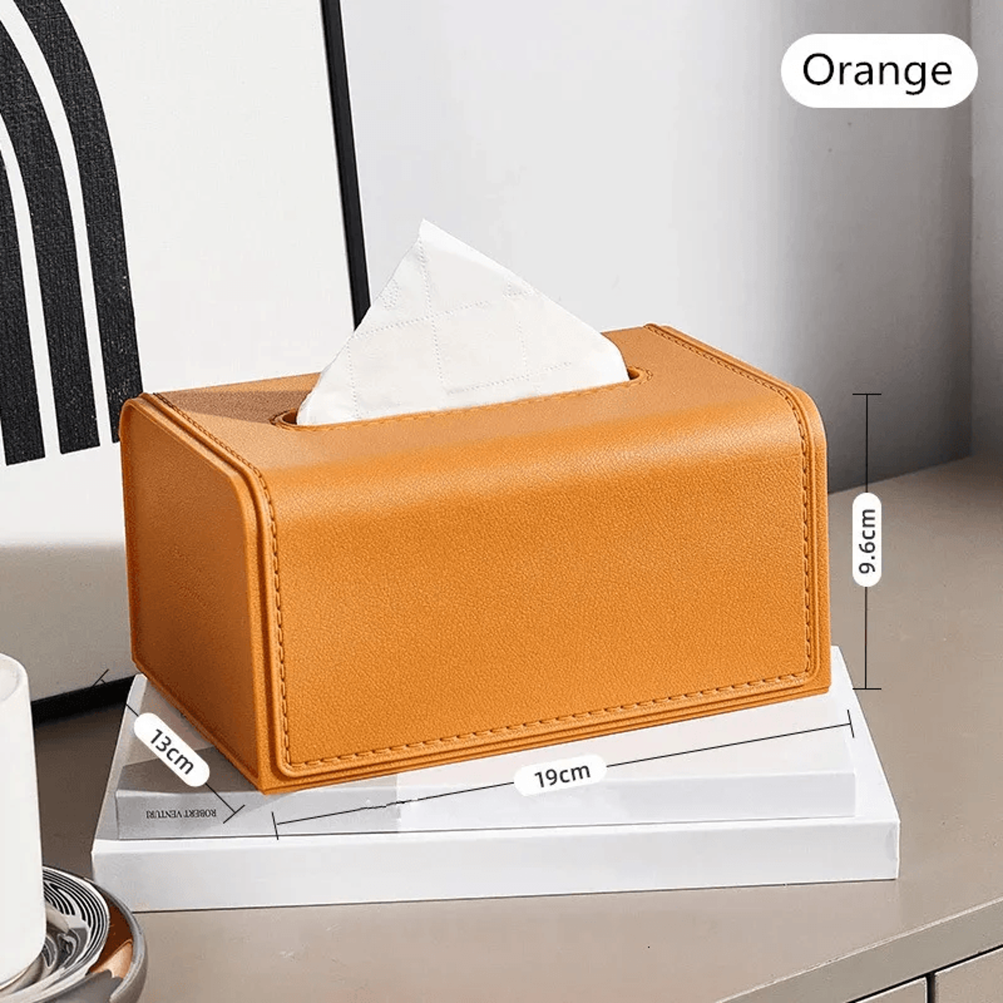 Tissue Box Cover With Leather Texture 3