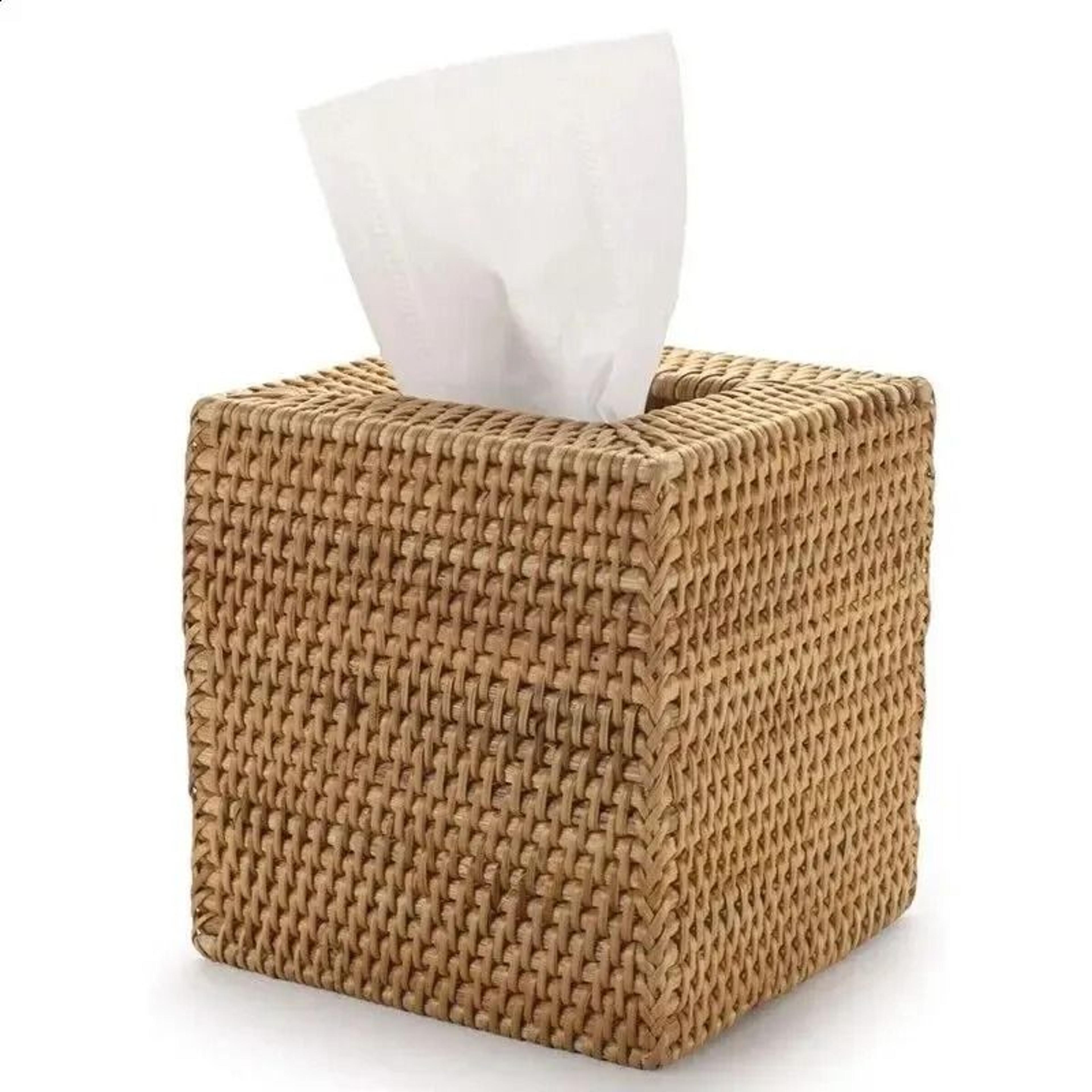 Handmade Natural Rattan Tissue Box Holder For Home Table And Car 1