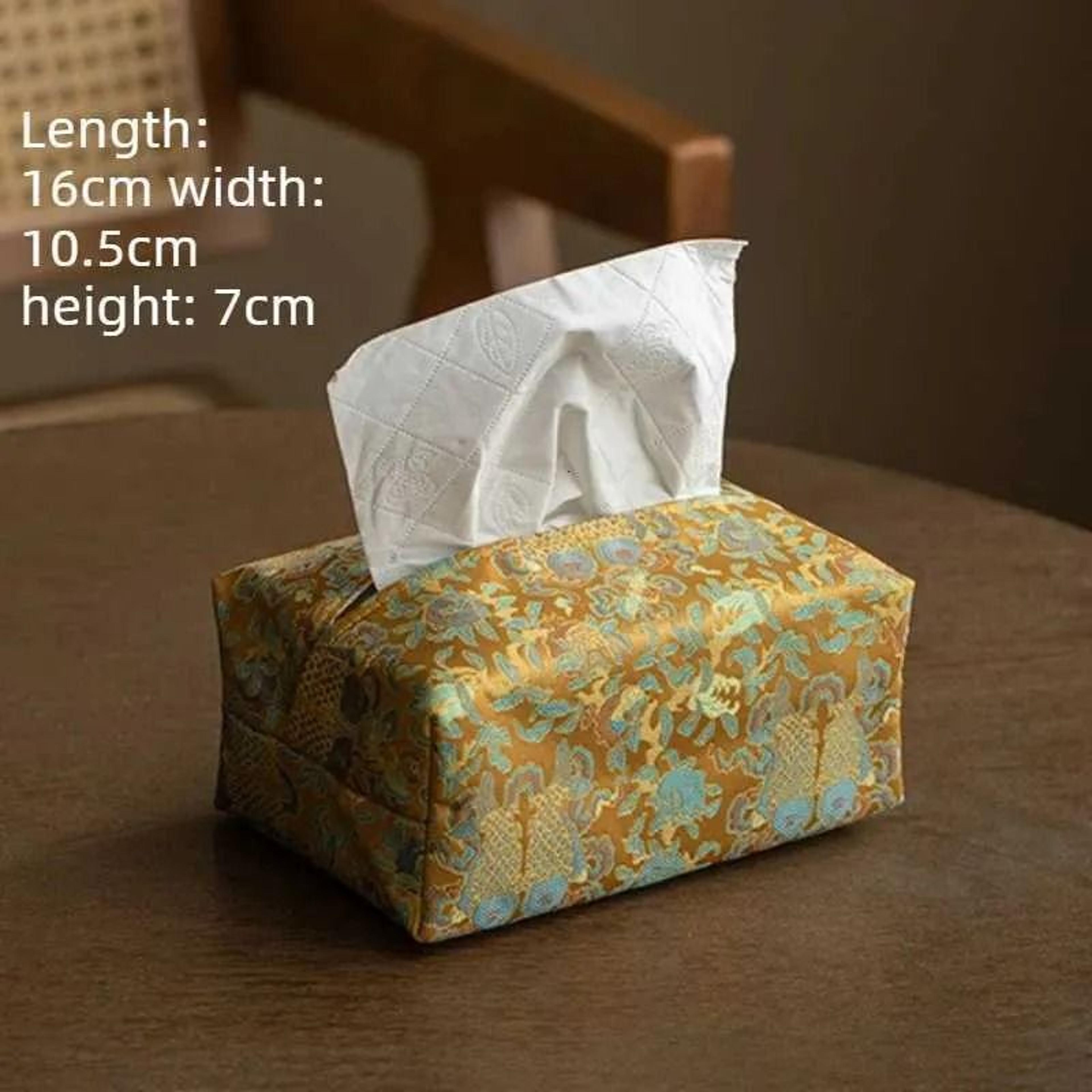 Embroidered Fabric Tissue Box Cover Rectangle Tissue Holder 3