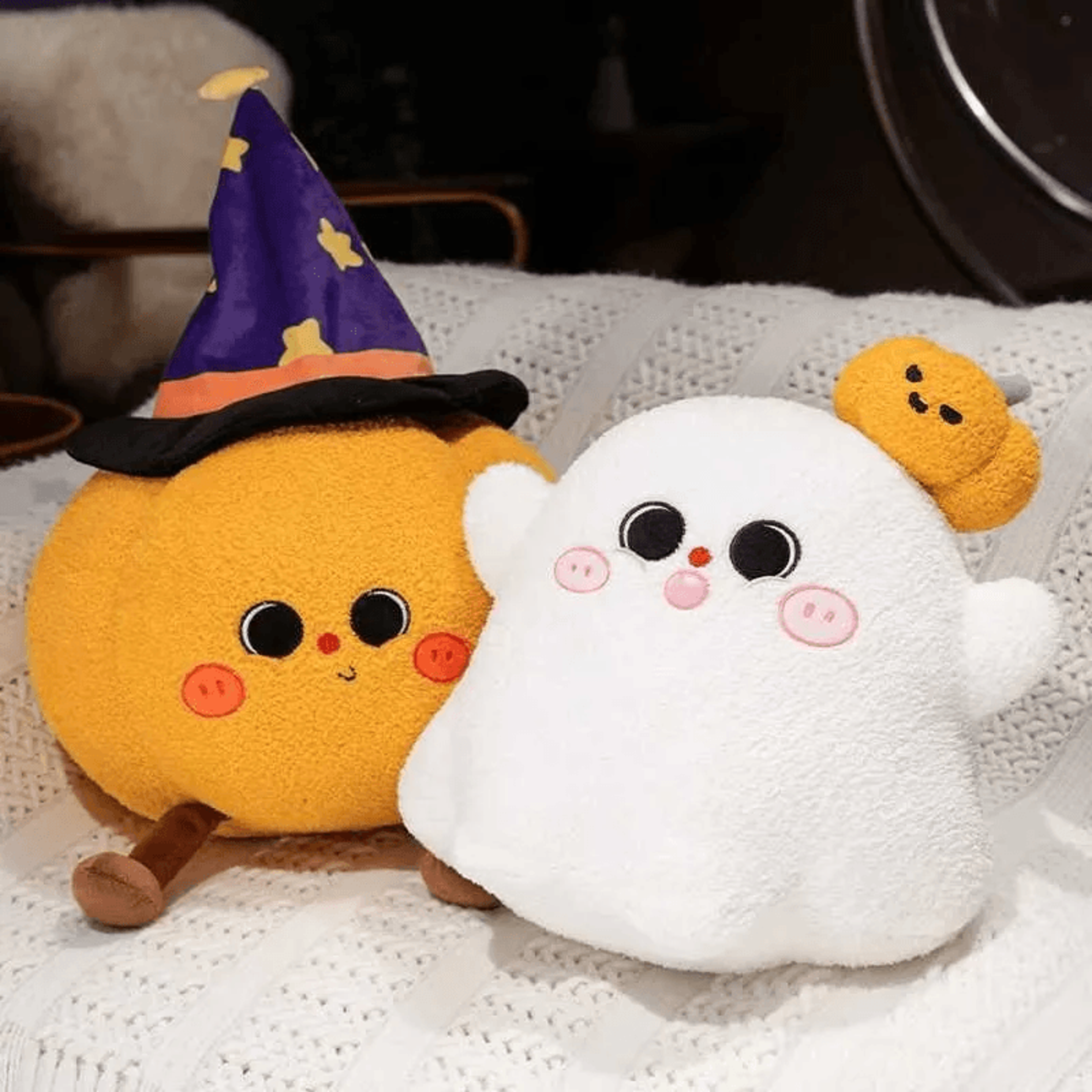 Halloween Ghost Pumpkin Pillow With Magic Hat Decorative Sofa Cushion 2