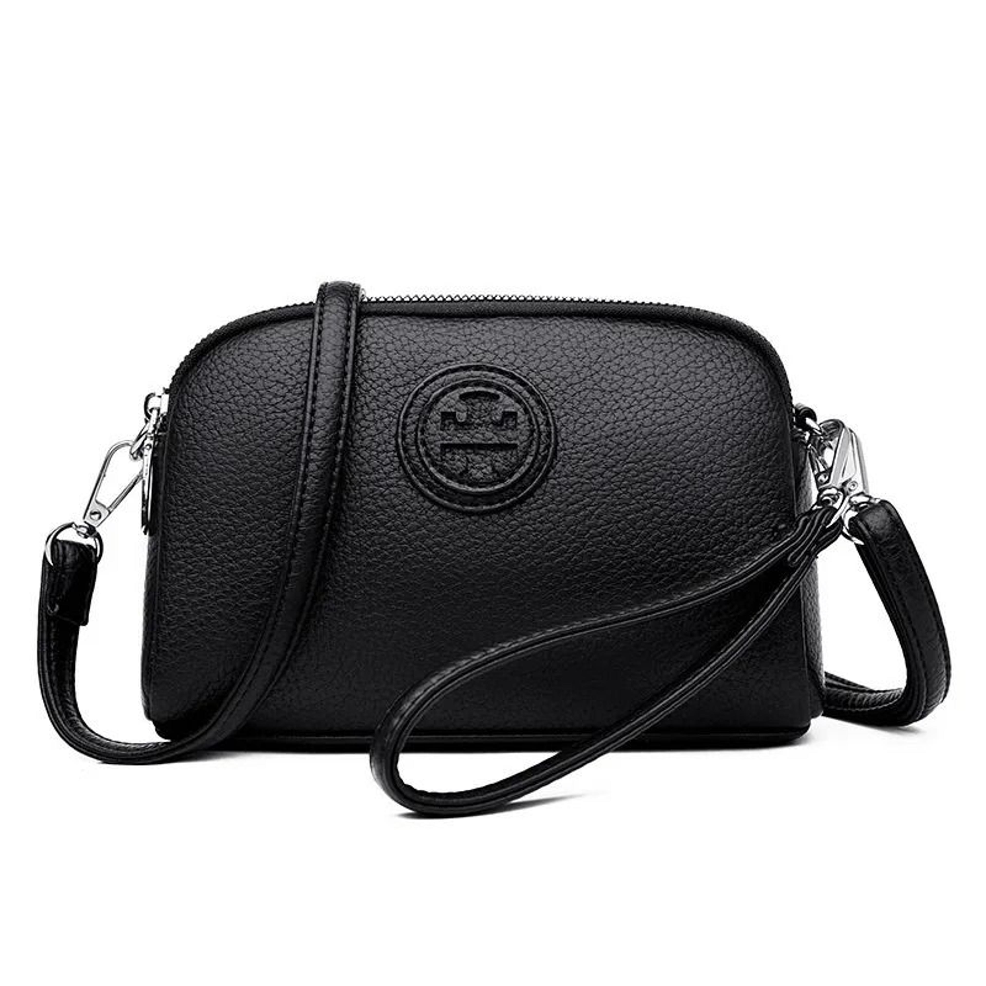 Soft Leather Mini Crossbody Bag With MultiLayer Storage 0