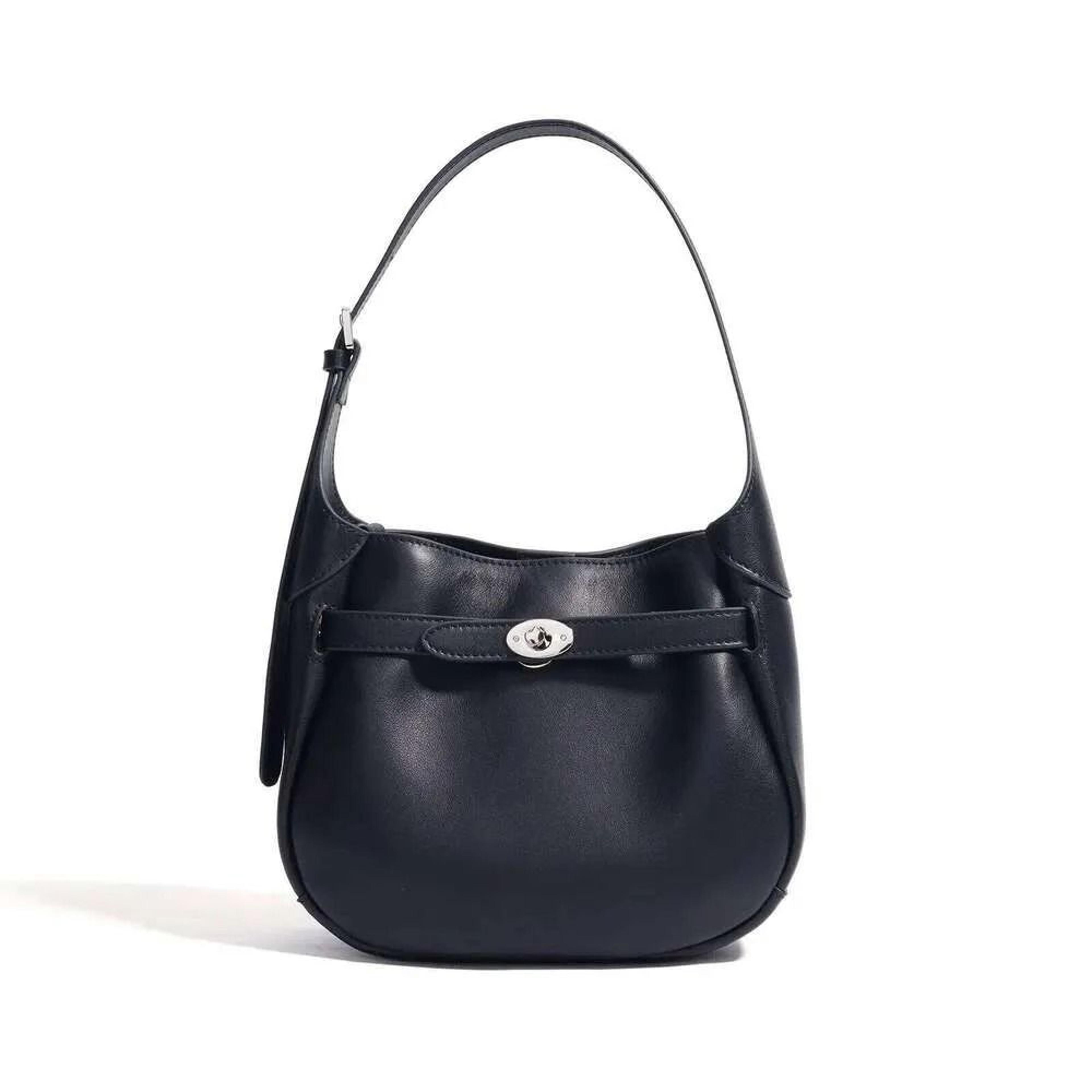 Women Synthetic Leather Bucket Bag With Adjustable Crossbody Strap 1