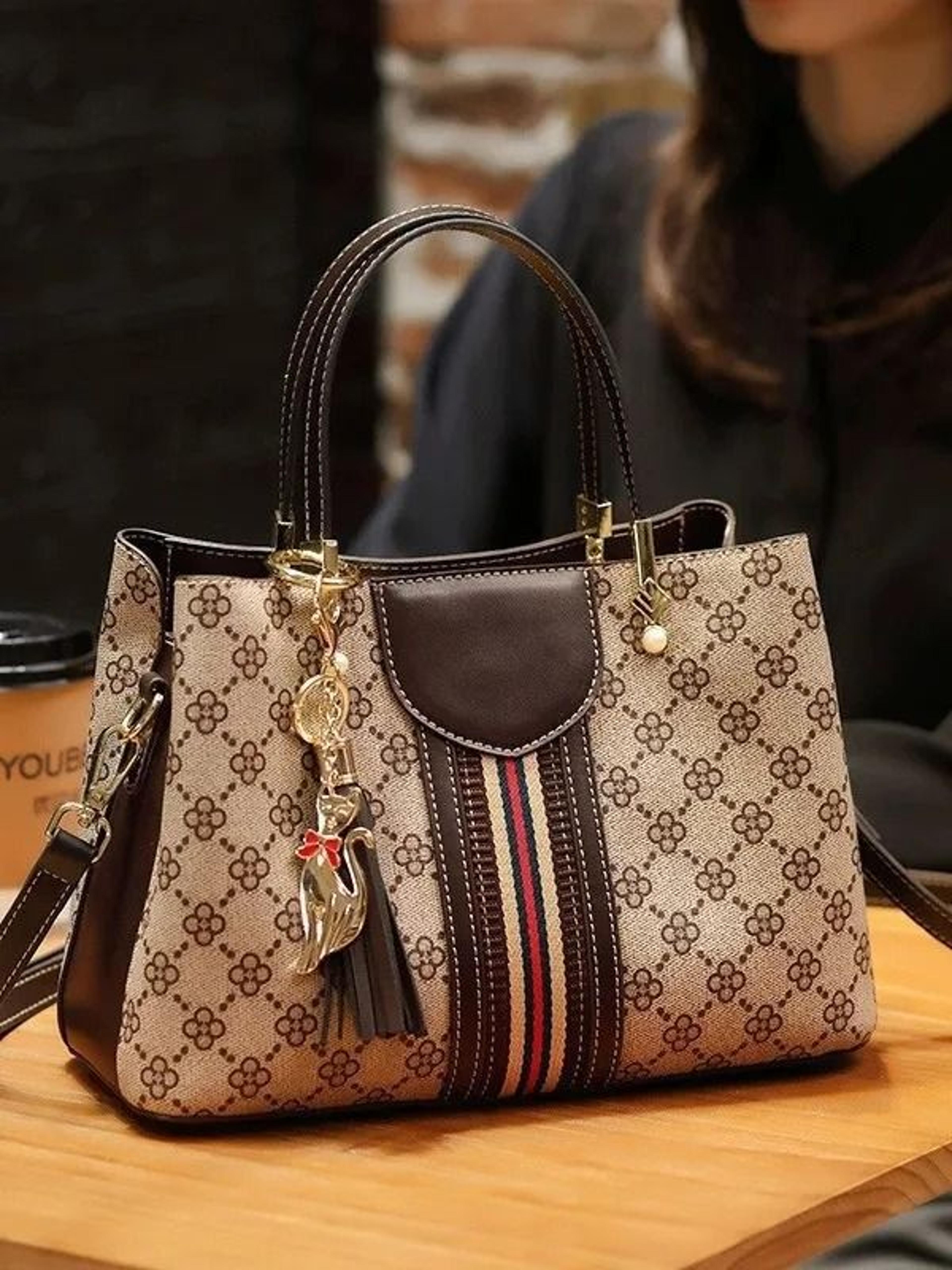 womens large capacity faux leather shoulder crossbody tote bag