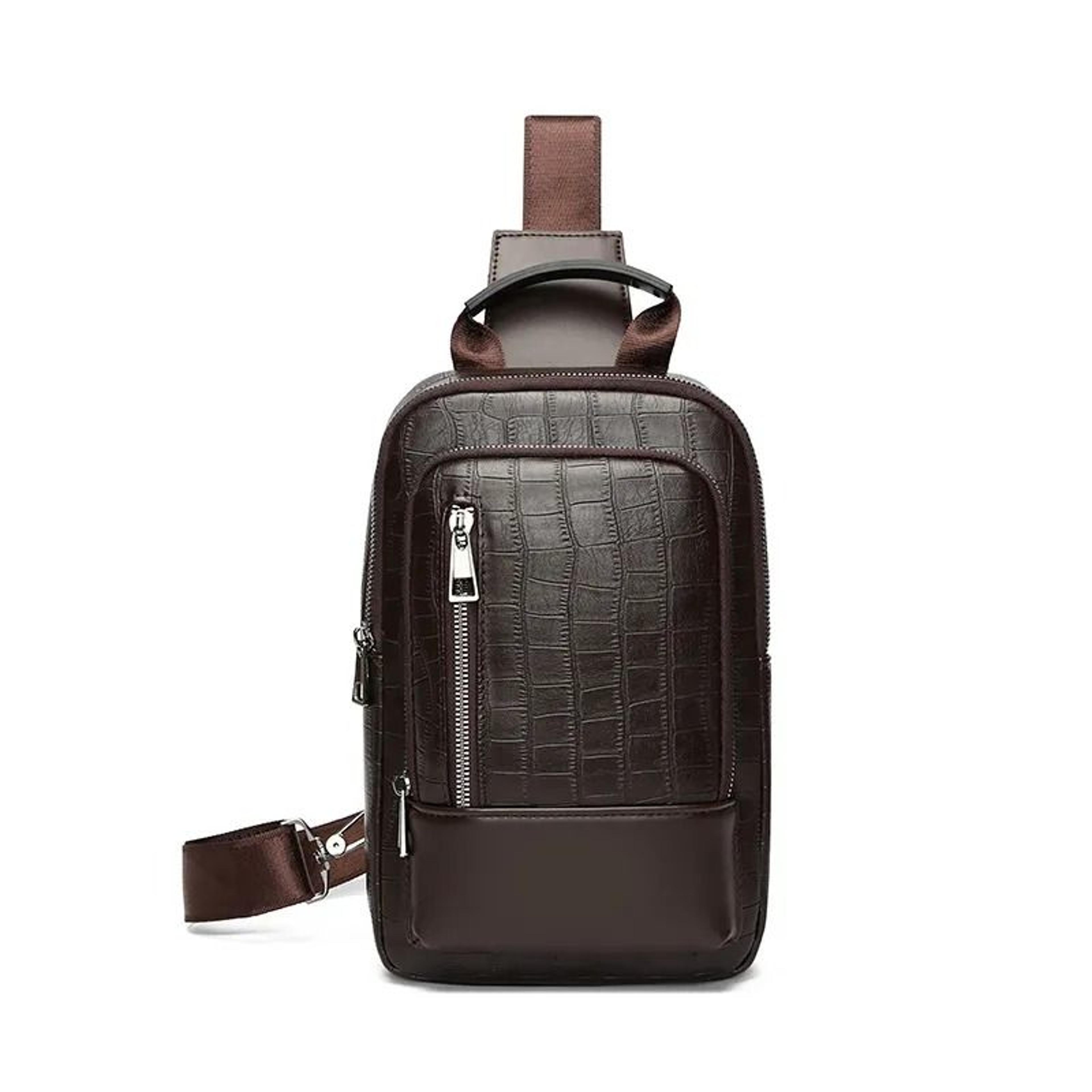 Men Large Capacity Crossbody Chest Bag With Chessboard Pattern And Adjustable Strap 3