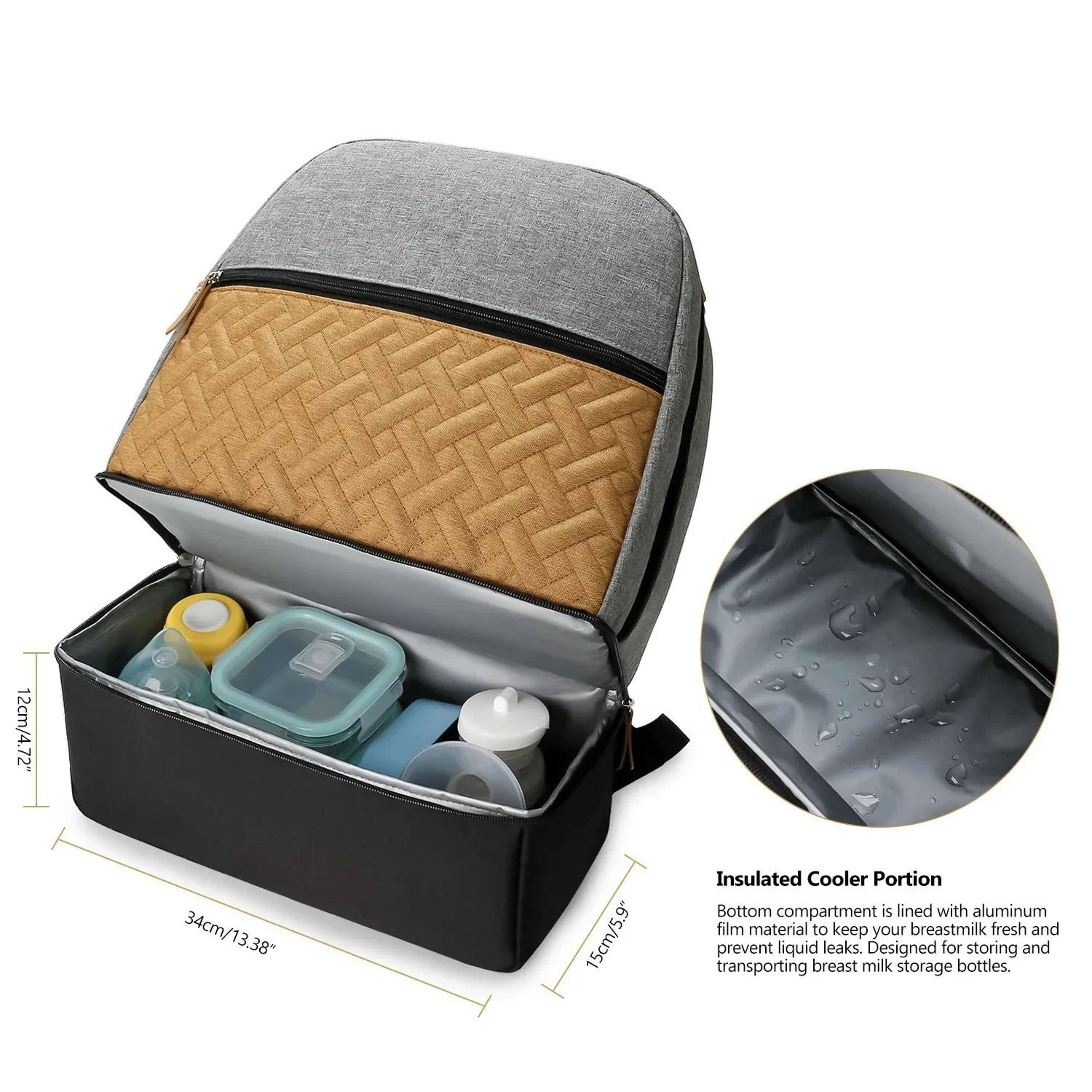 Baby Diaper Backpack With Bottle Holder And Spacious Organizer Design 1