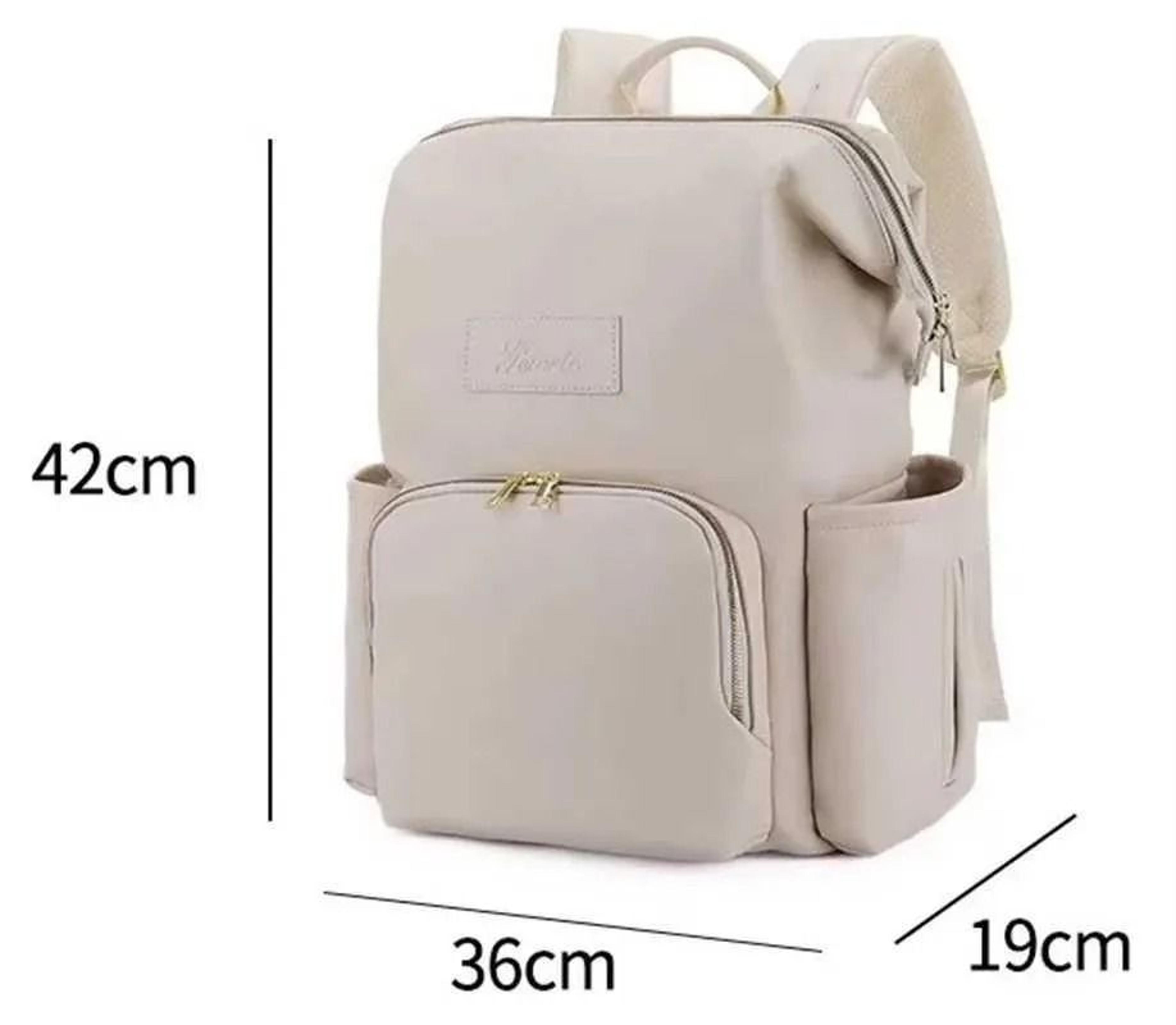 Large Capacity Waterproof Leather Diaper Bag Backpack With Insulated Bottle Compartment 3