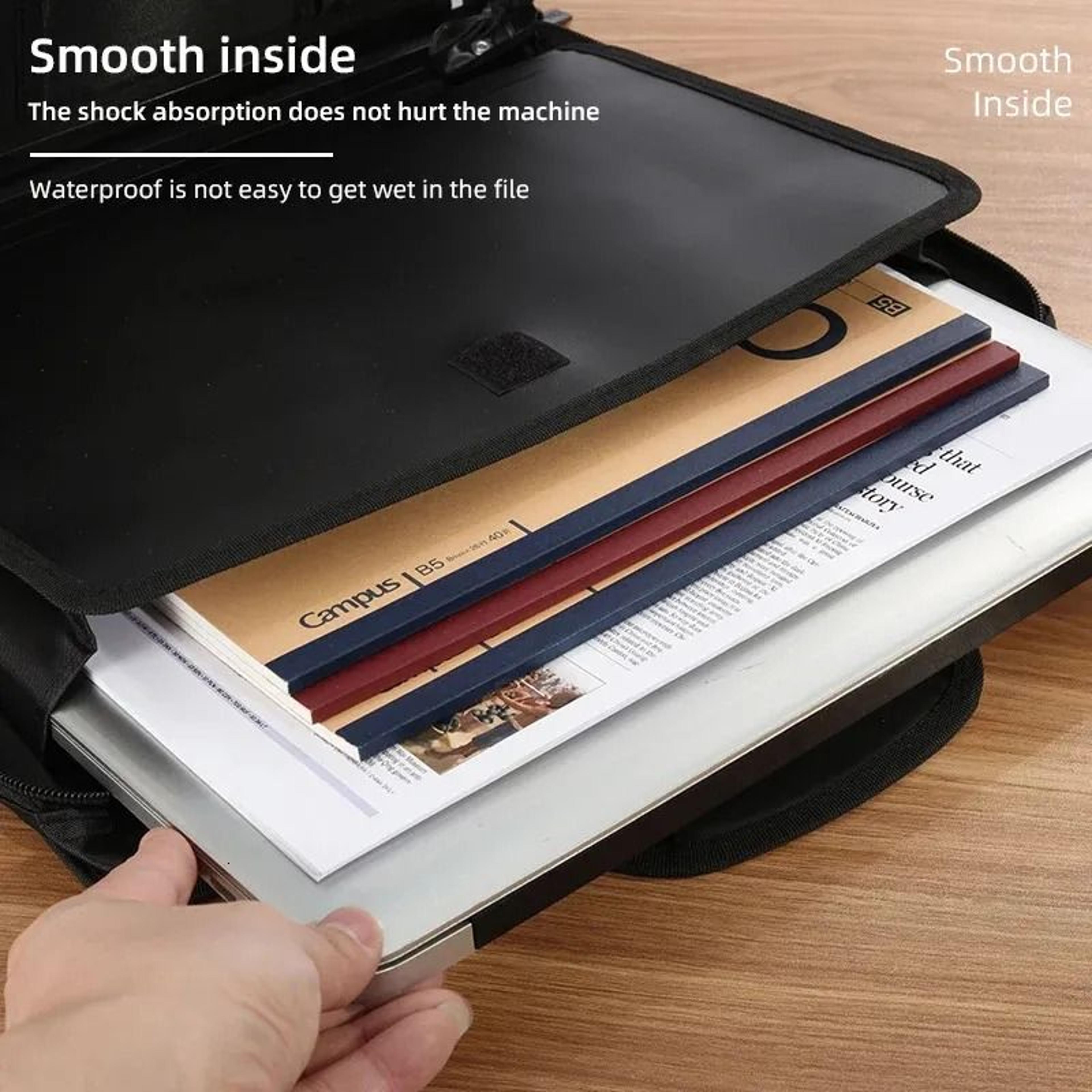 Neoprene Document Organizer Bag With Compartments And Zipper Closure 3