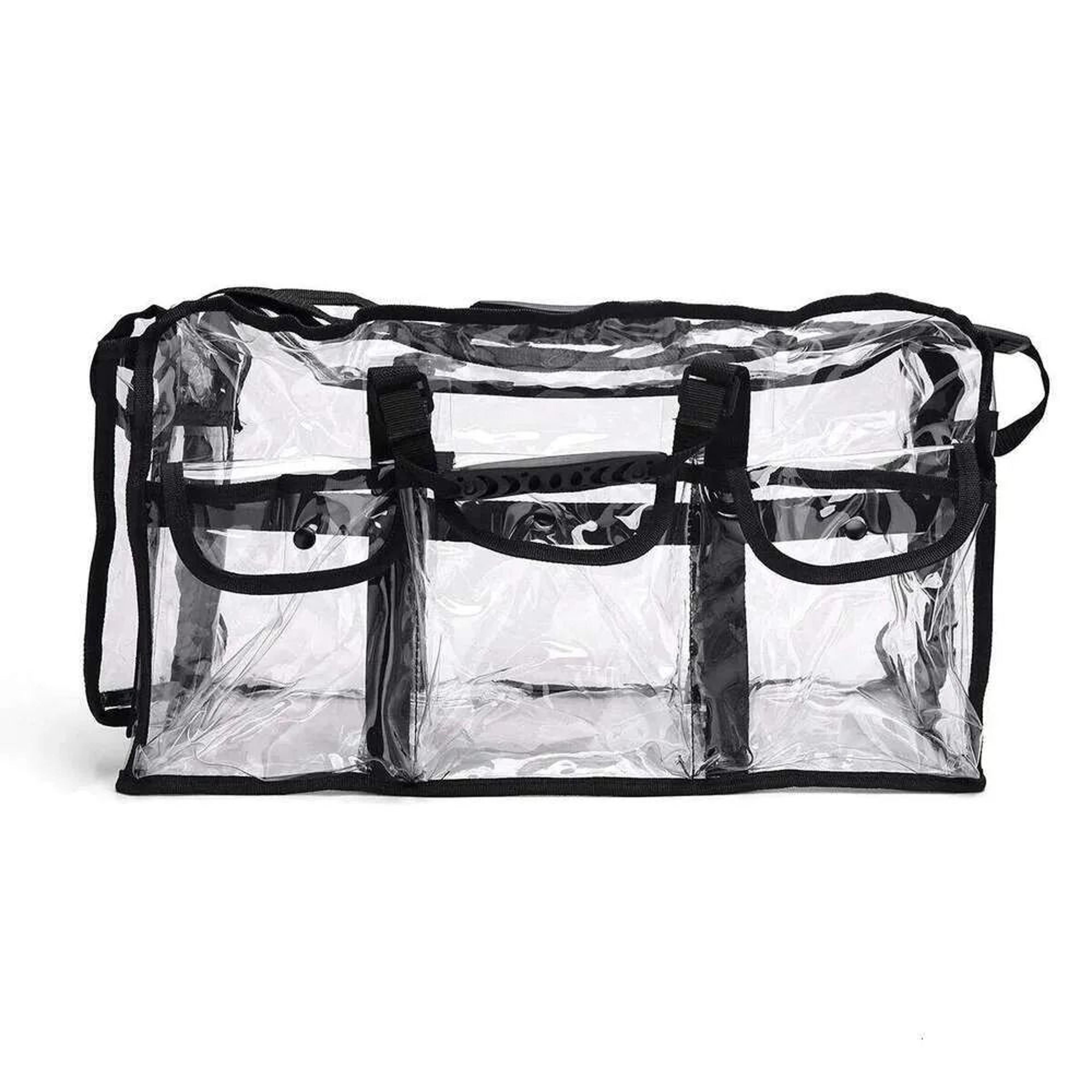 transparent salon makeup backpack for hairdressing and barber tools