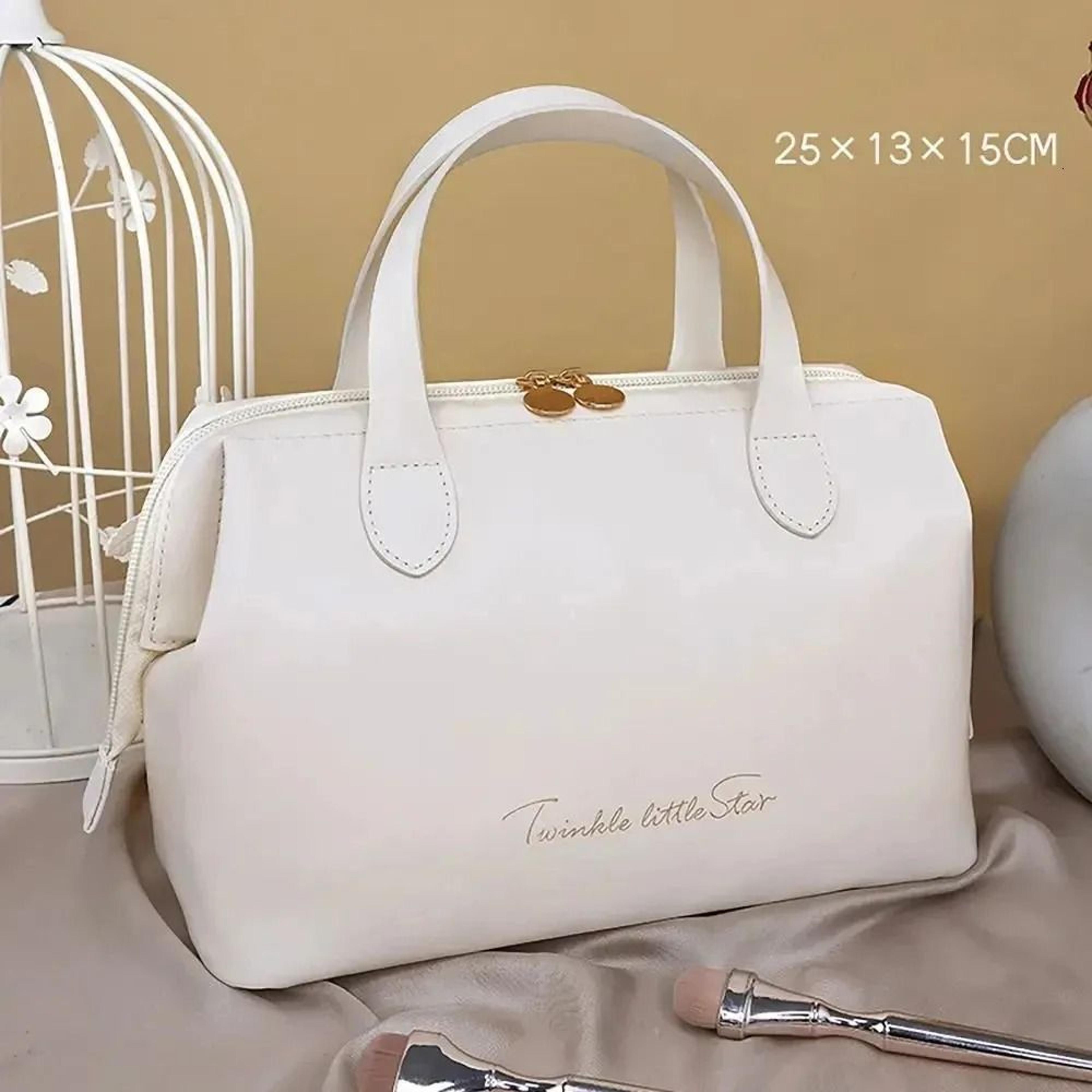 Large Capacity Travel Cosmetic Bag WaterResistant PU Leather Makeup Organizer 4
