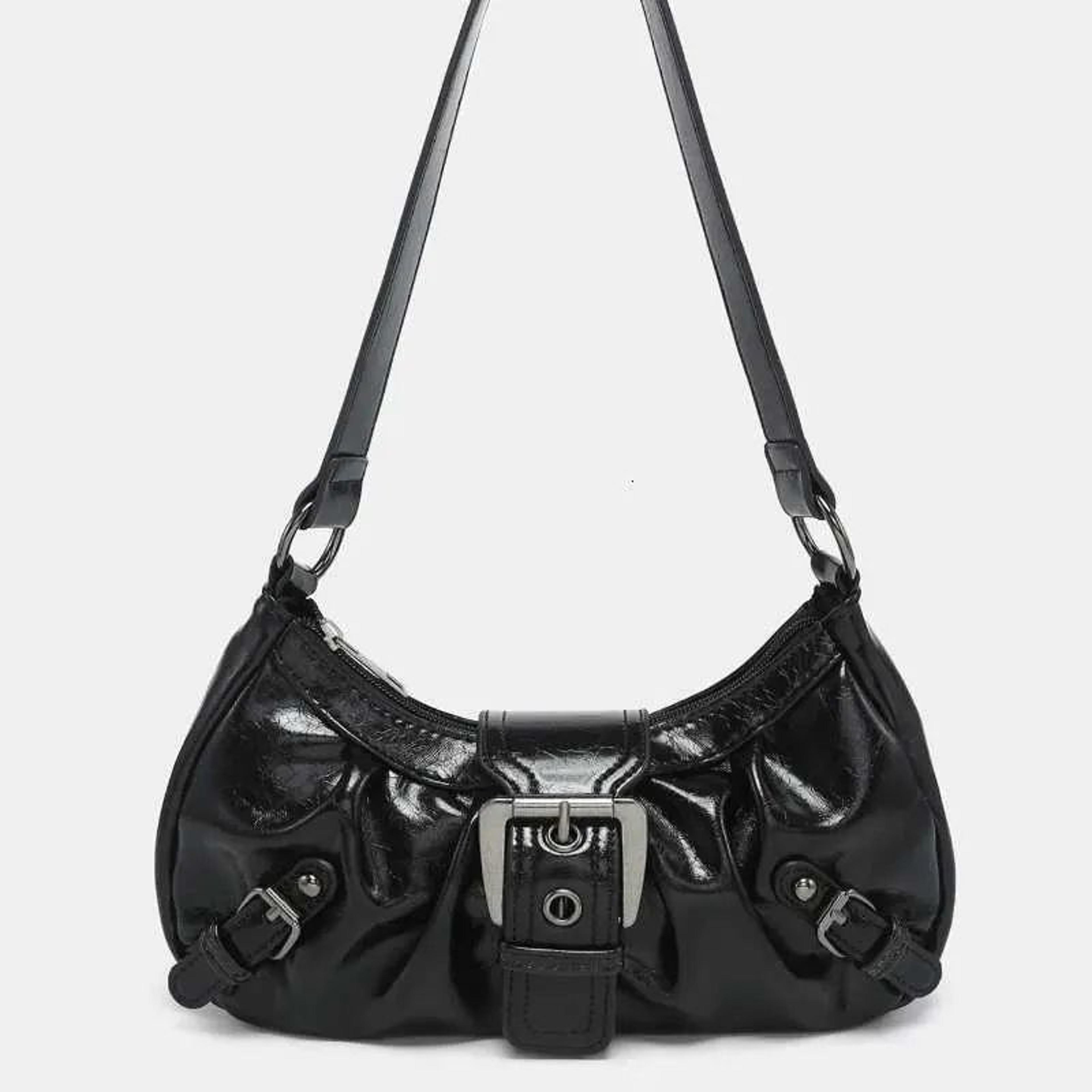 Womens Vintage Y2K Leather Shoulder Bag Retro Small Handbag 2