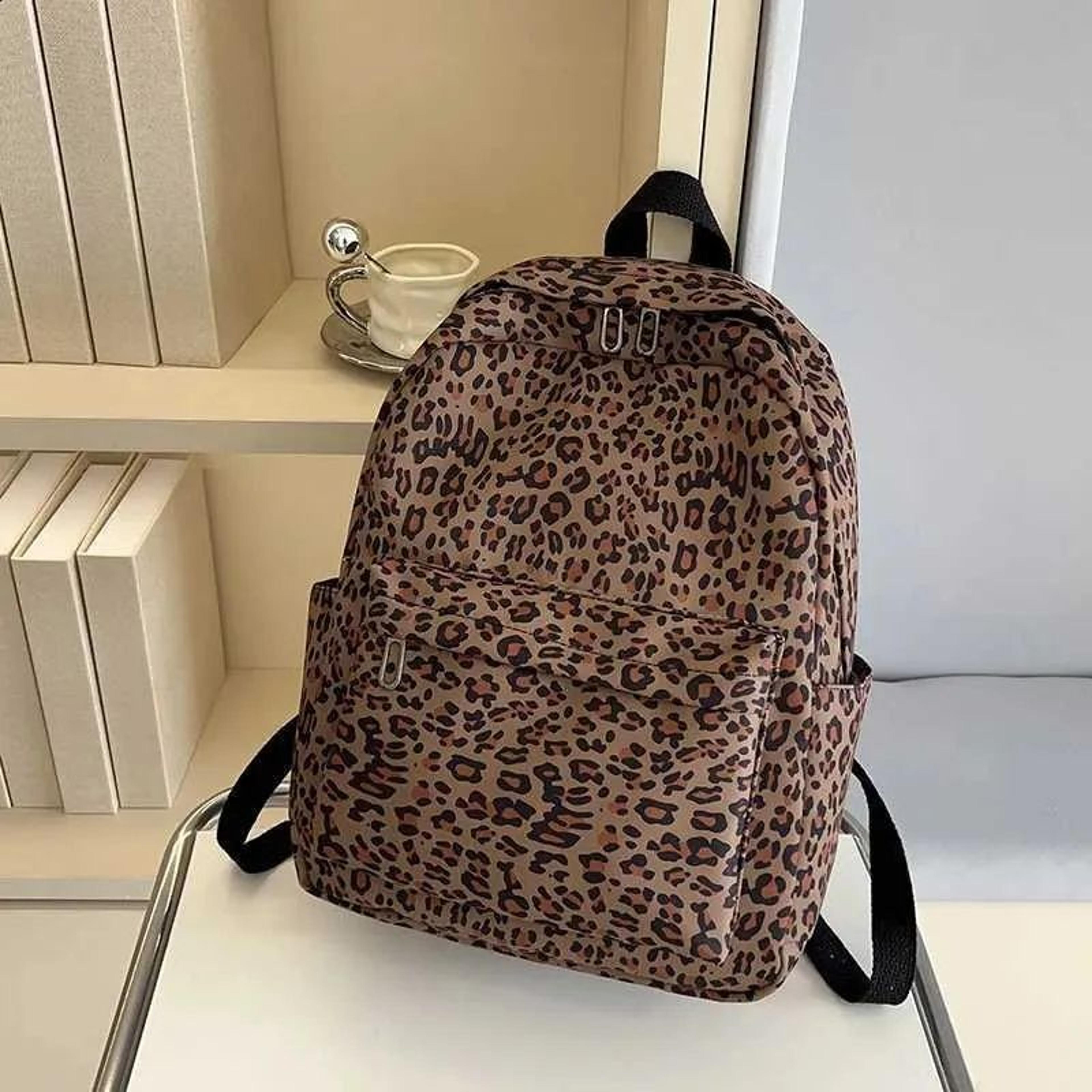 Leopard Print Backpack With Large Capacity For School And Travel 2