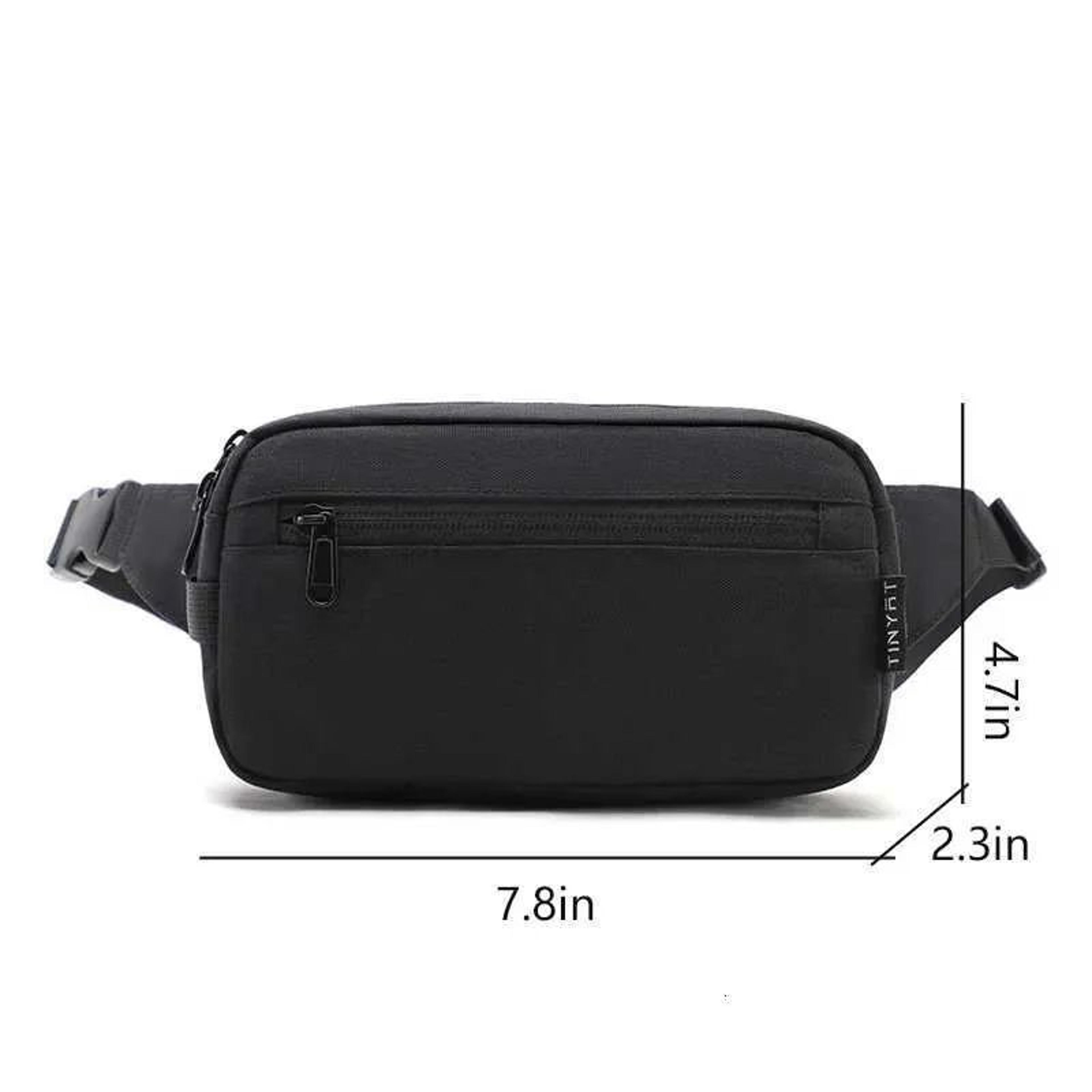 Nylon Fanny Pack With Adjustable Waist Strap And Multiple Pockets 1