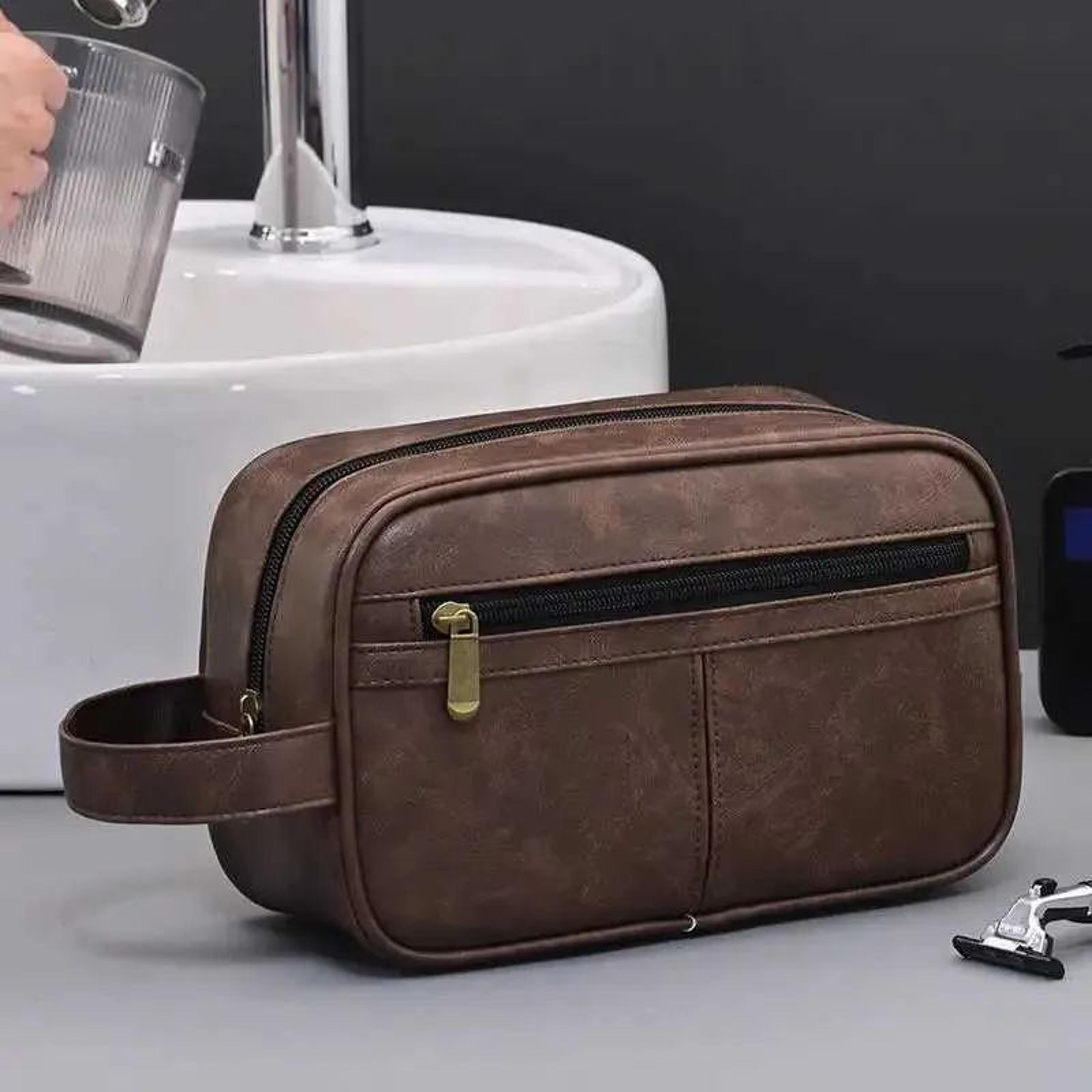Men Vintage Hanging Toiletry Bag Travel Grooming Organizer 2
