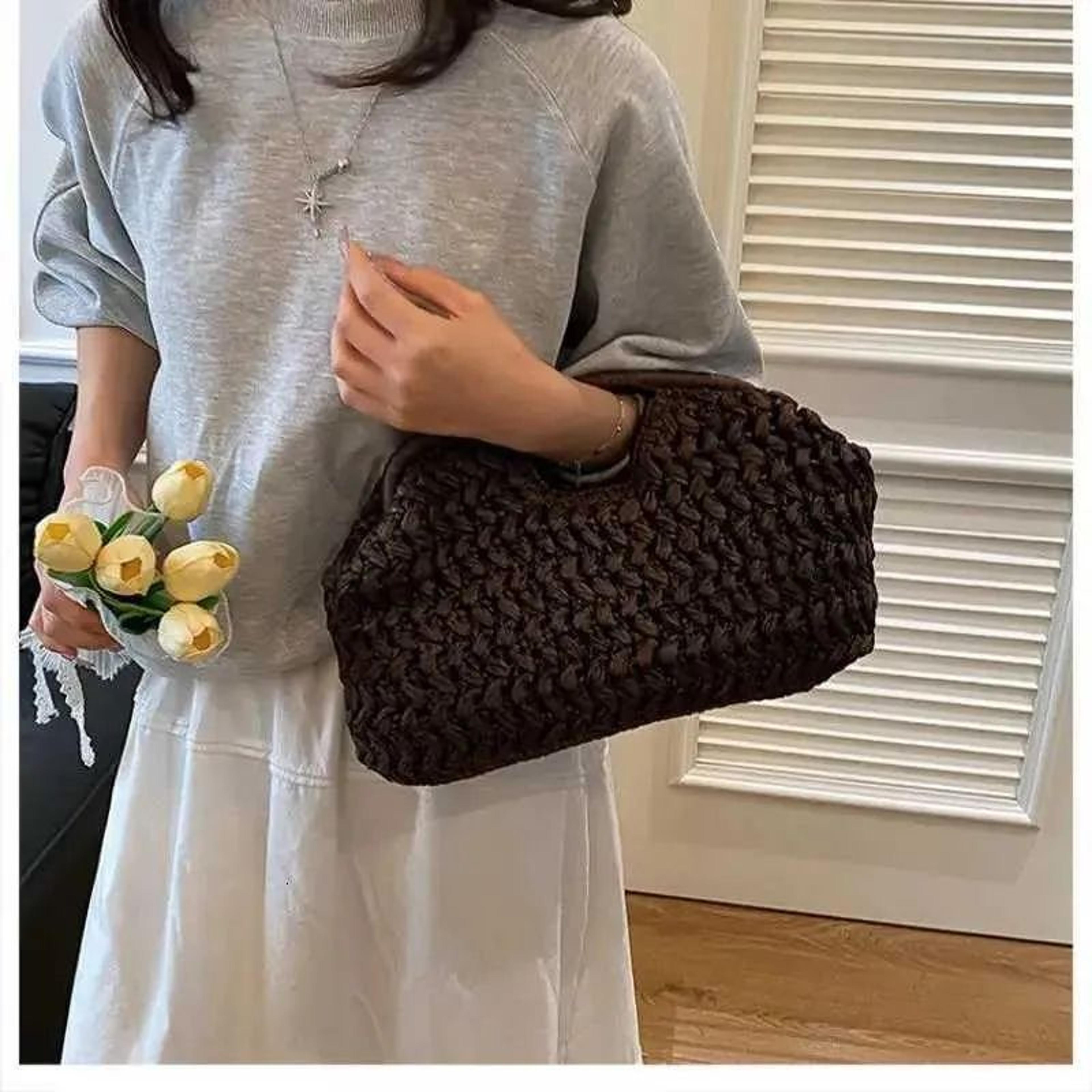Womens Summer Straw Woven Shoulder Bag Small Beach Tote Handbag 1
