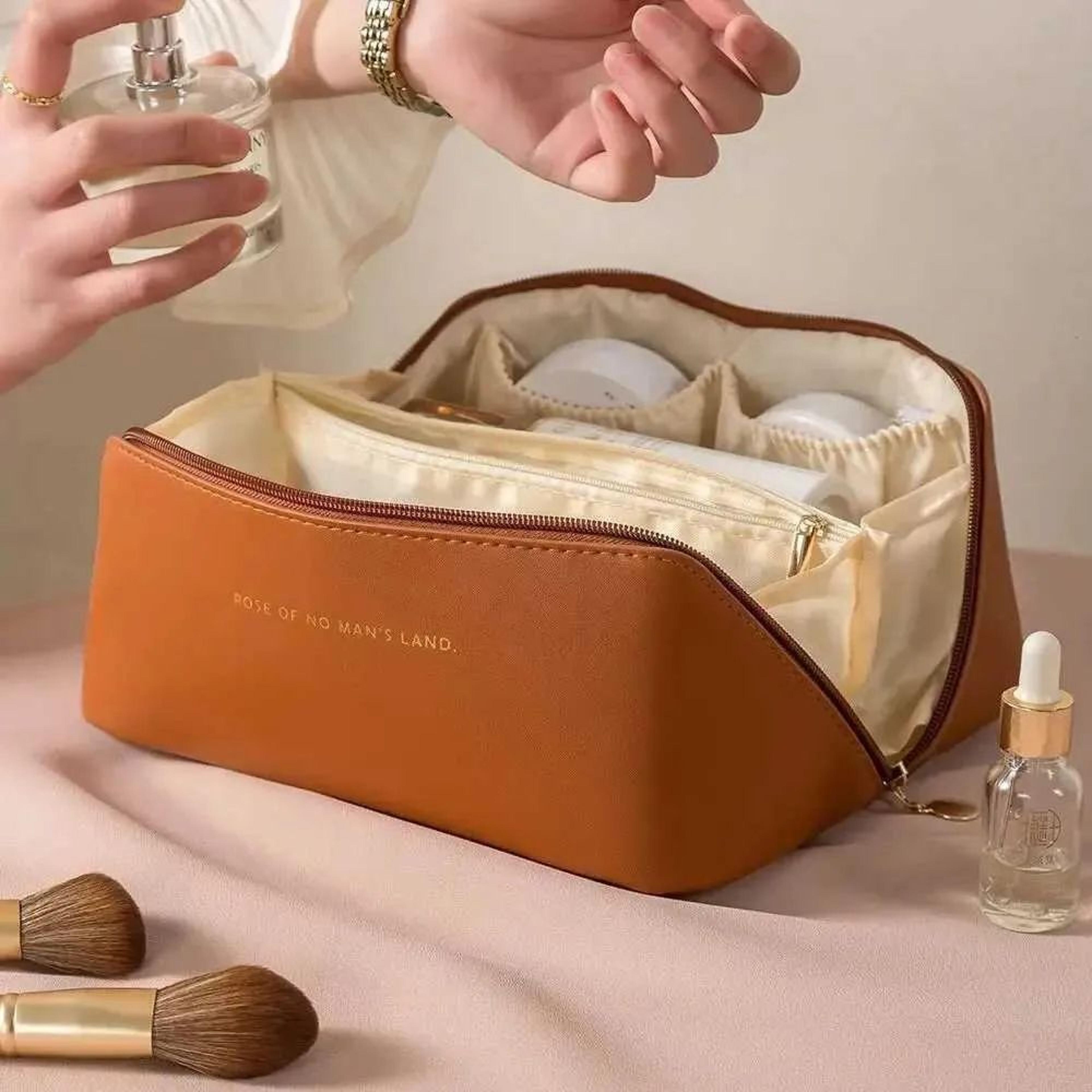 Makeup Bag With Large Capacity Zipper Pouch And Organizer Divider 1