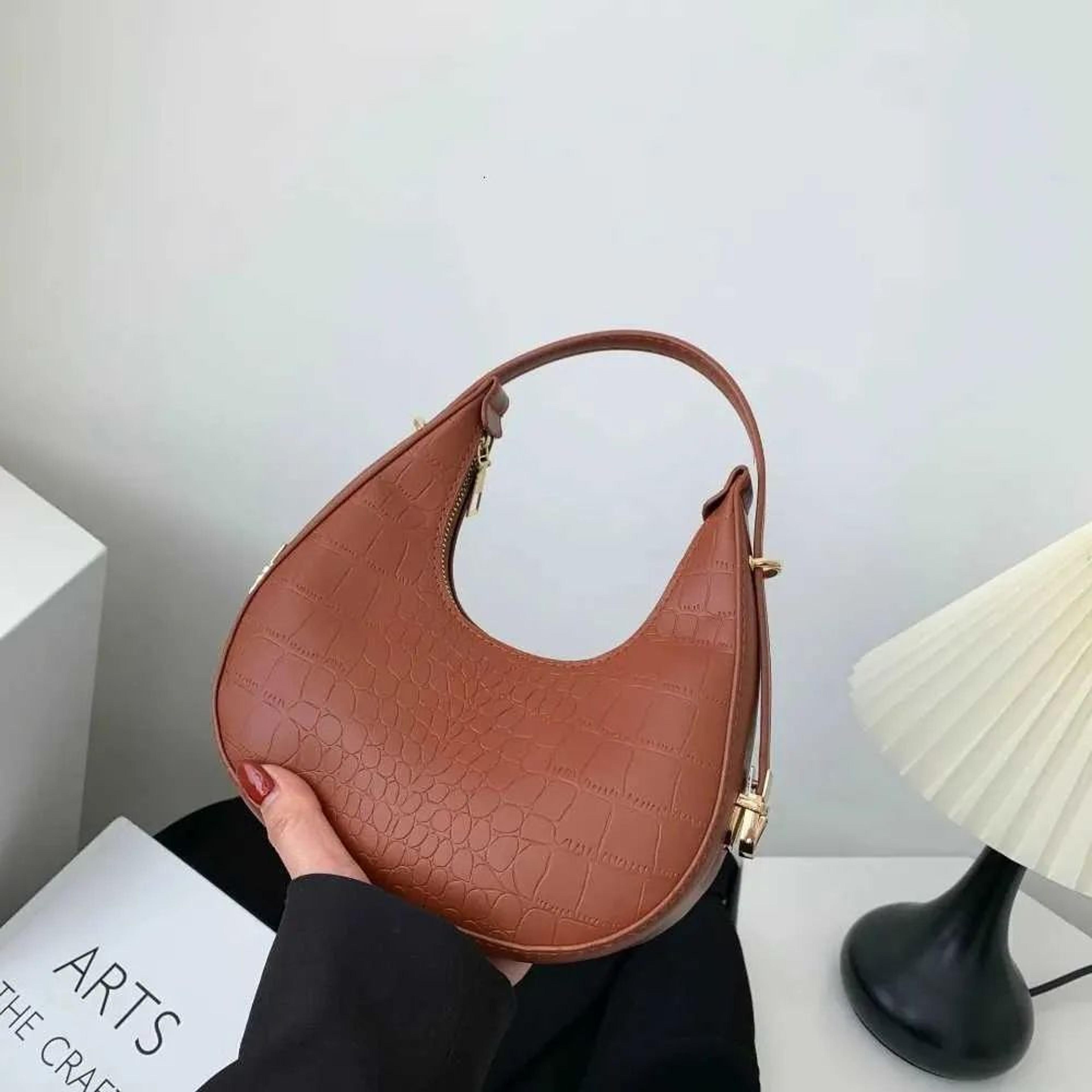 women pu leather shoulder bag solid color small tote handbag