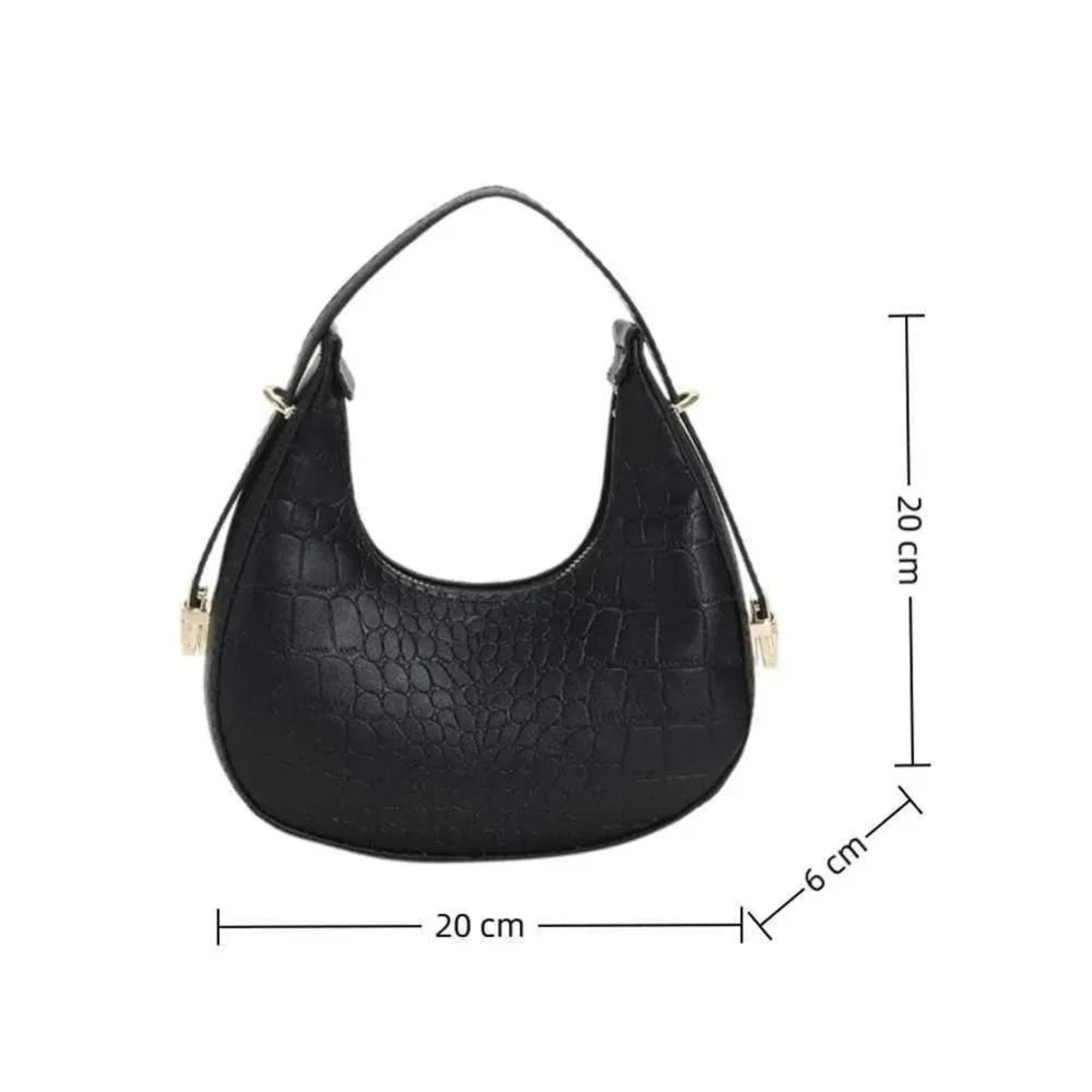 Women PU Leather Shoulder Bag  Solid Color Small Tote Handbag 3