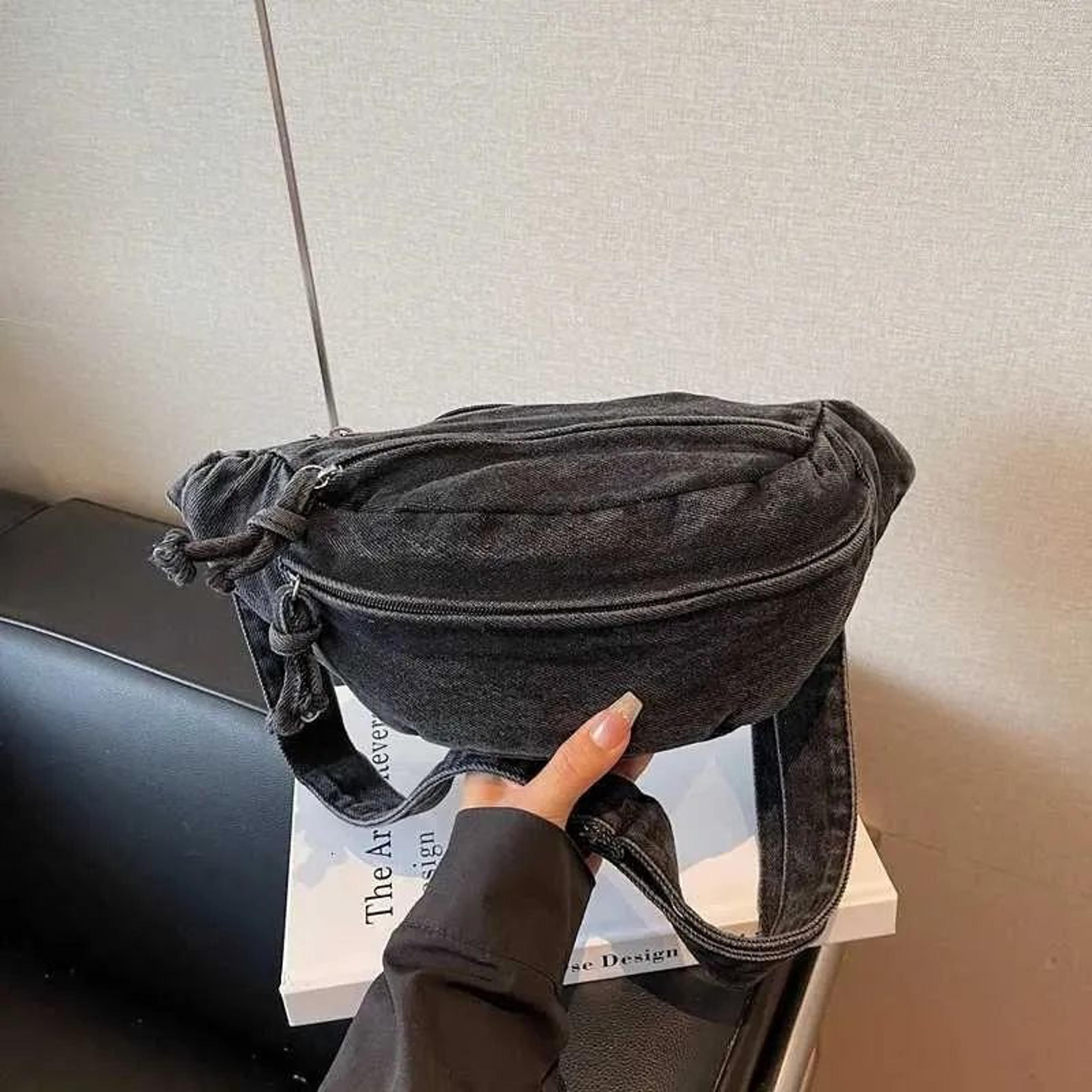 denim crossbody chest bag for men and women casual shoulder and waist bag