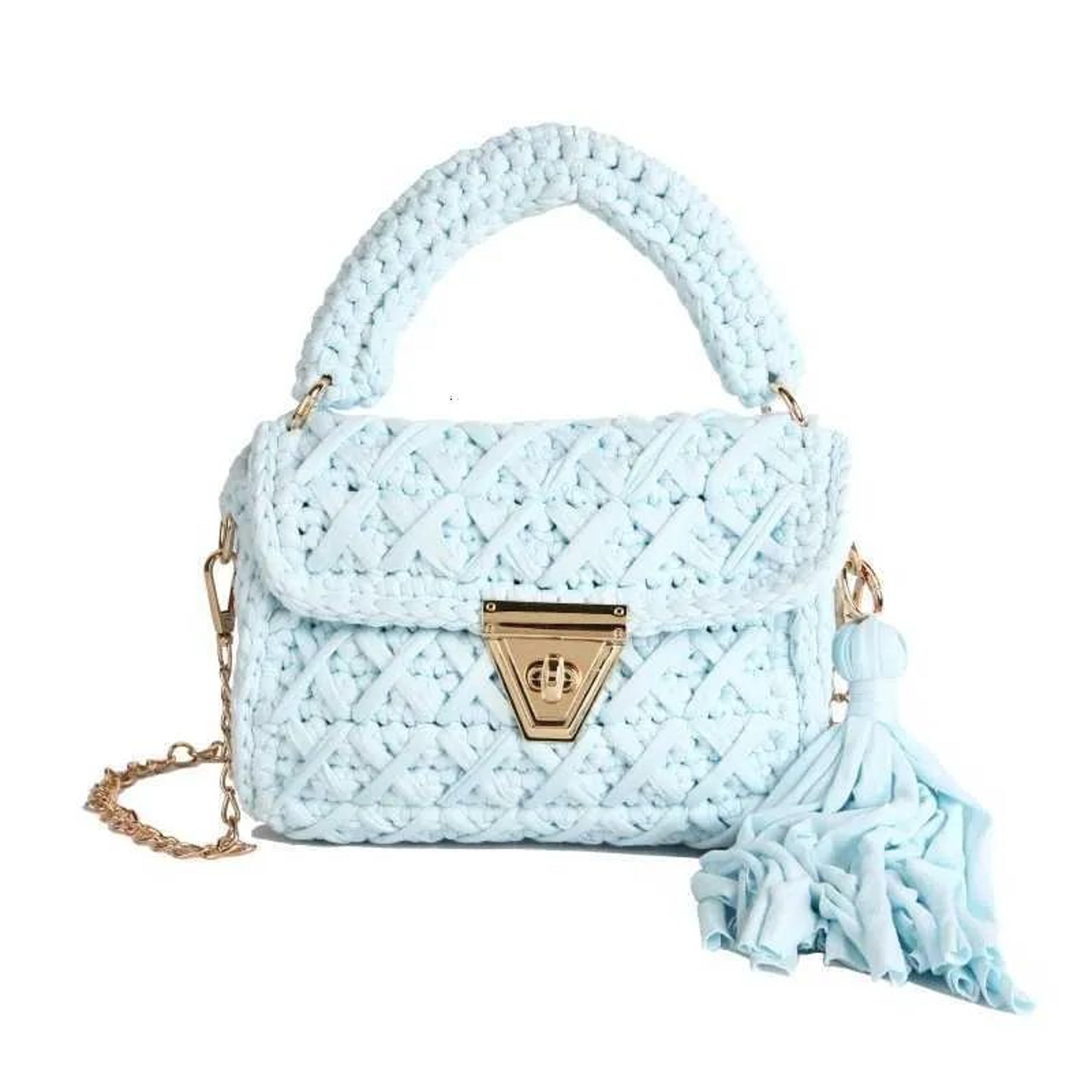 Womens Crochet Shoulder Bag Handmade Woven Large Capacity Beach Tote 5