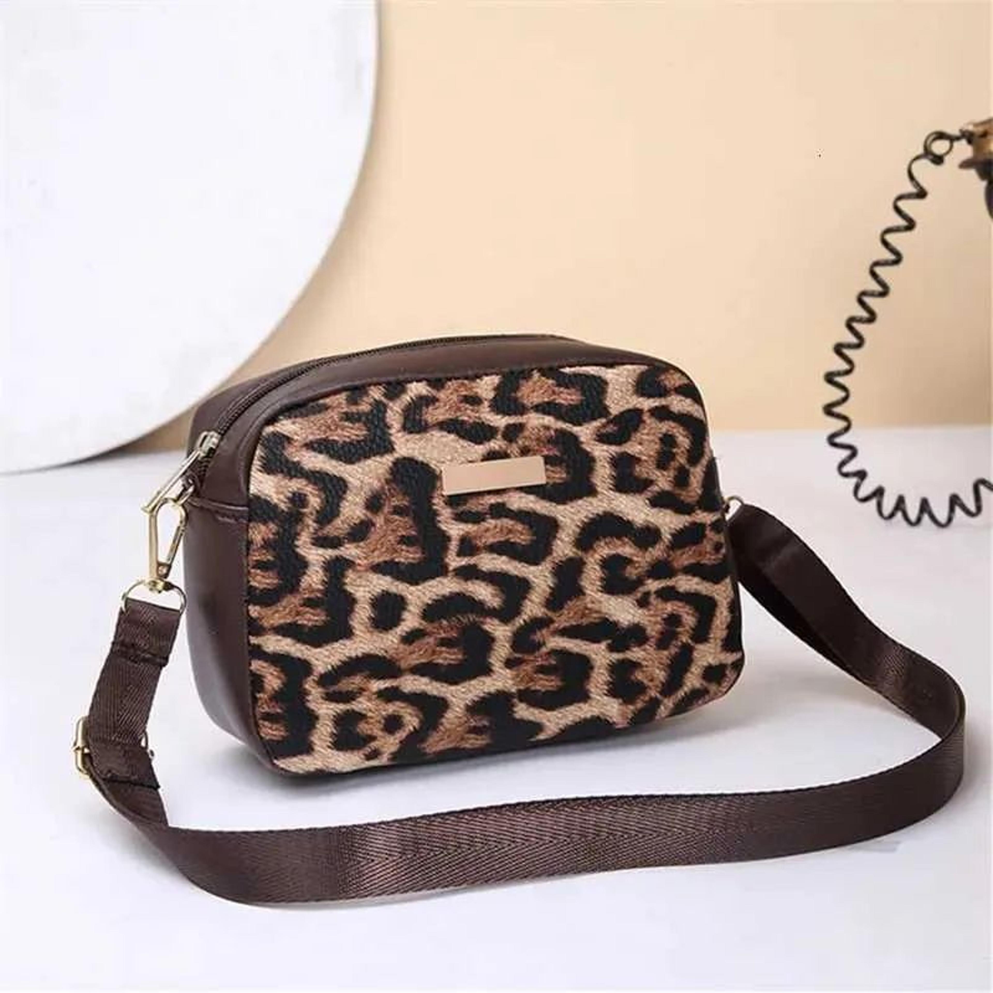 Leopard Print Crossbody Bag For Women Lightweight Casual Shoulder Purse 3