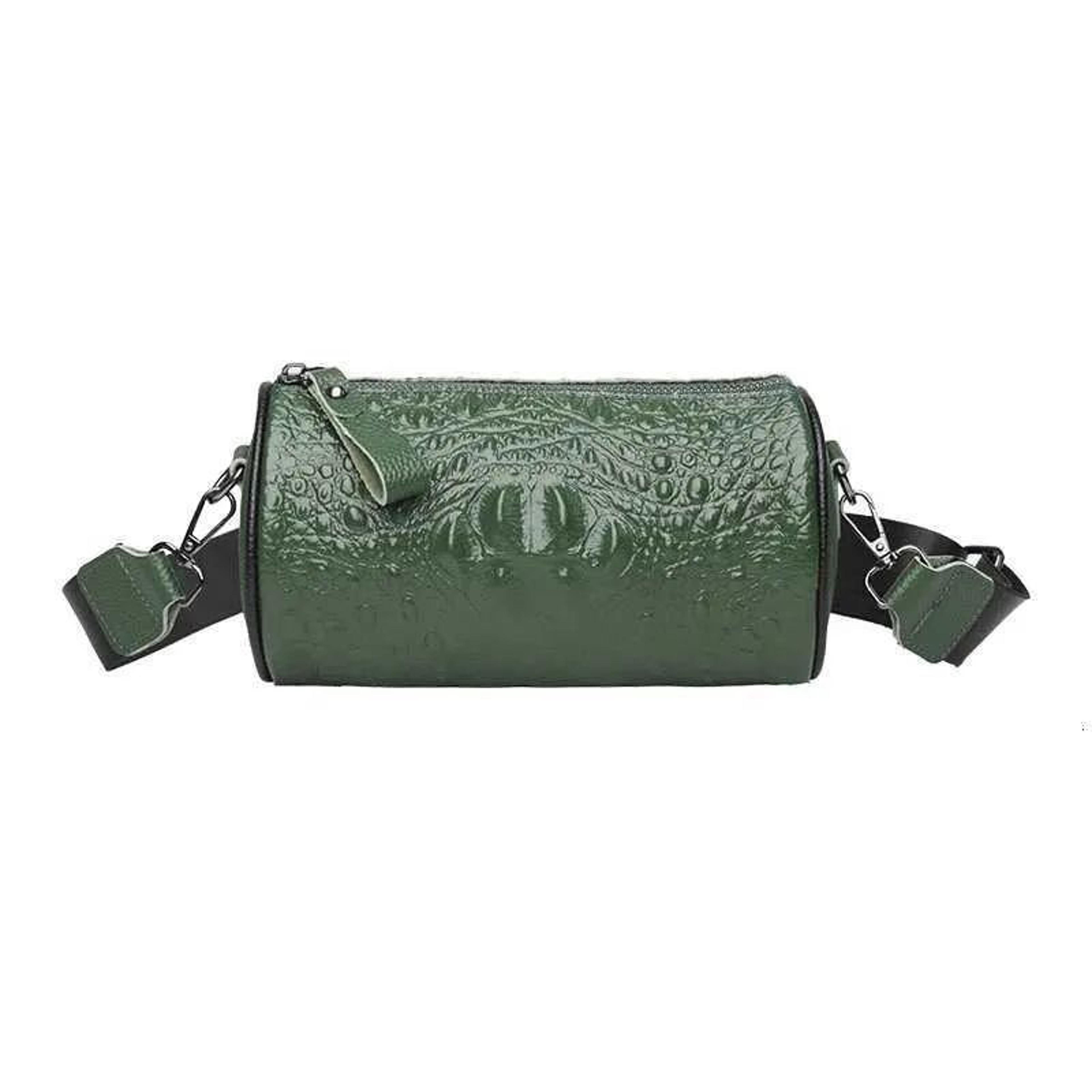 Womens Genuine Cow Leather CrocodileTextured Crossbody Shoulder Bag 2