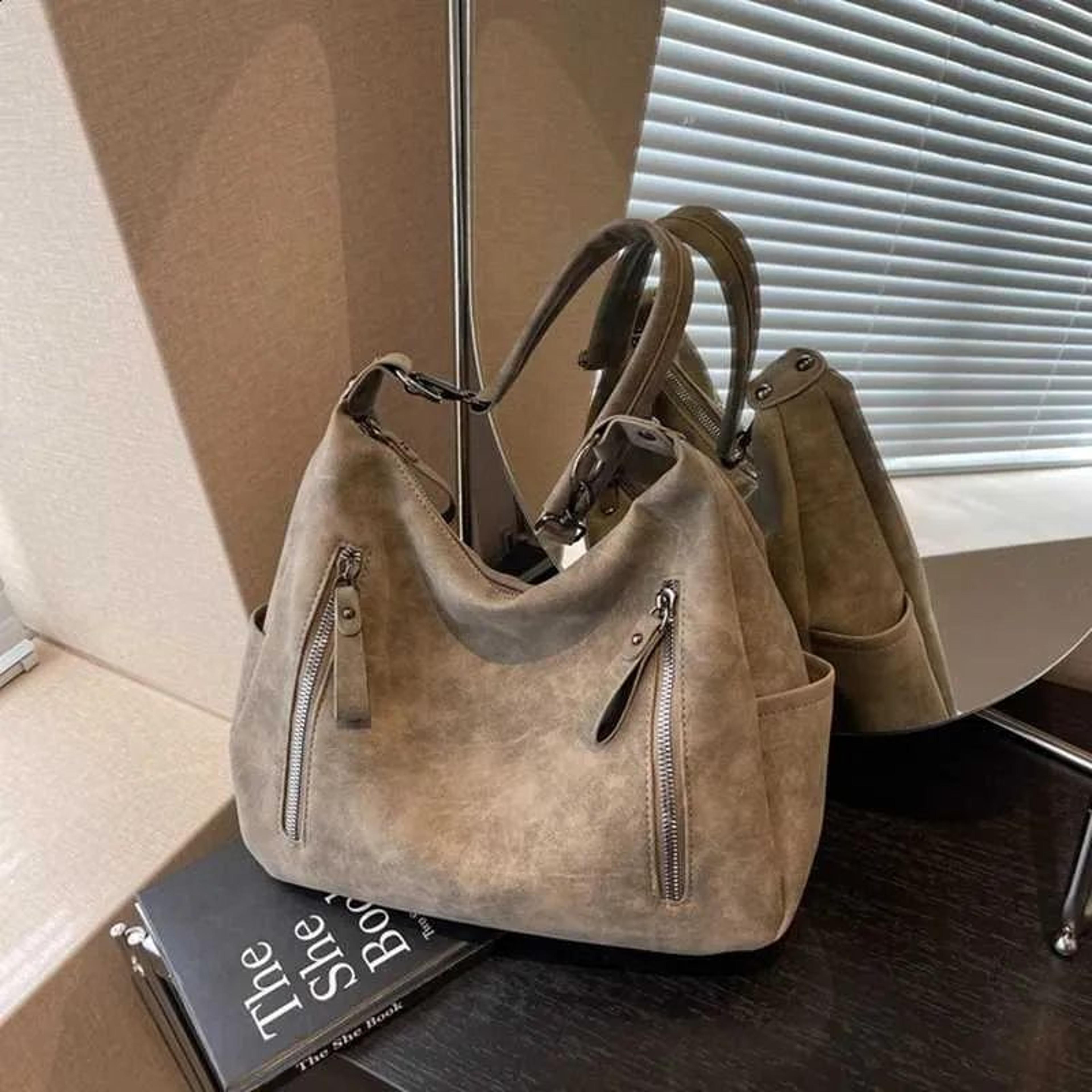 Womens Retro Matte PU Leather Crossbody Hobo Bag With Large Capacity 1