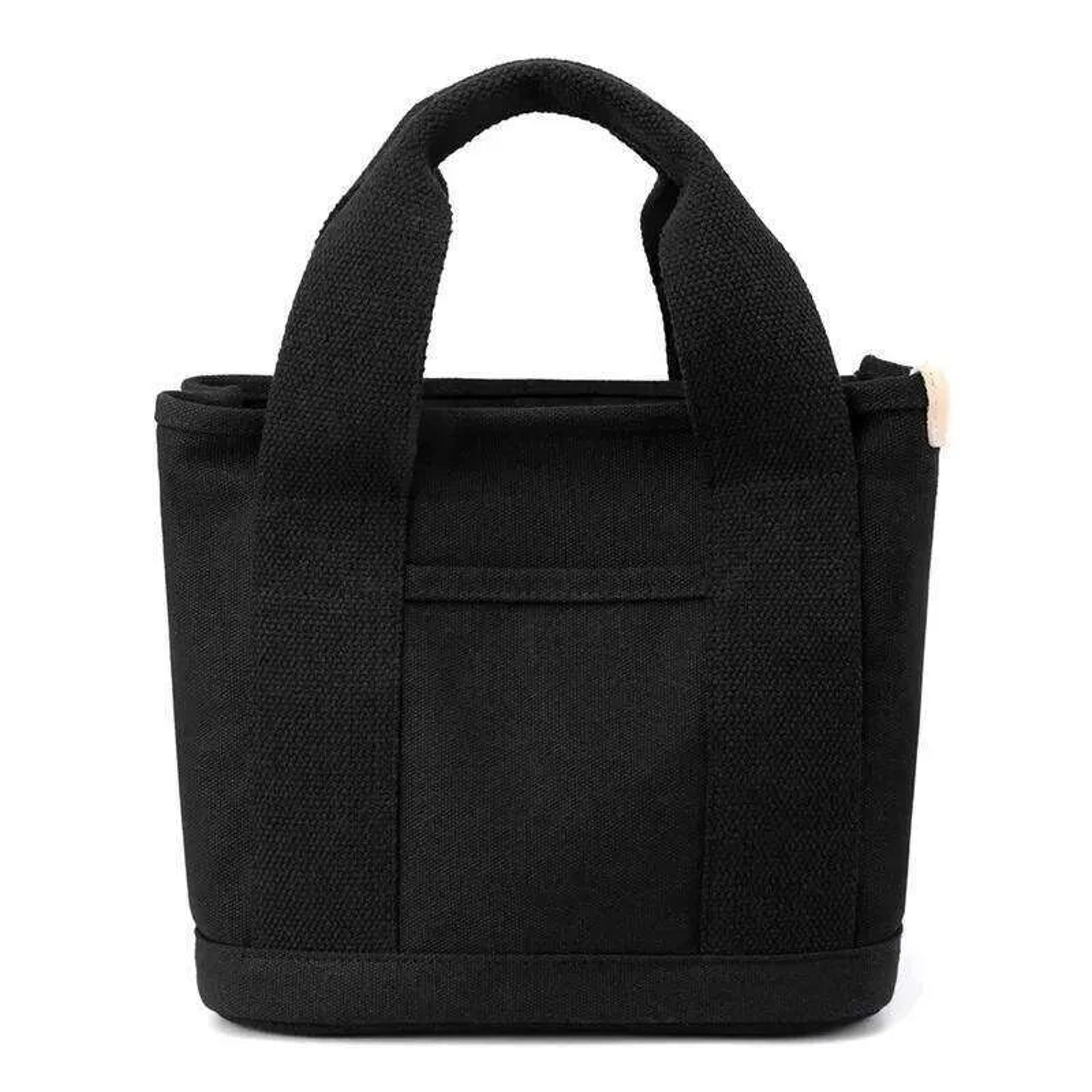 Canvas Bucket Tote Bag With Zipper And Shoulder Strap 1