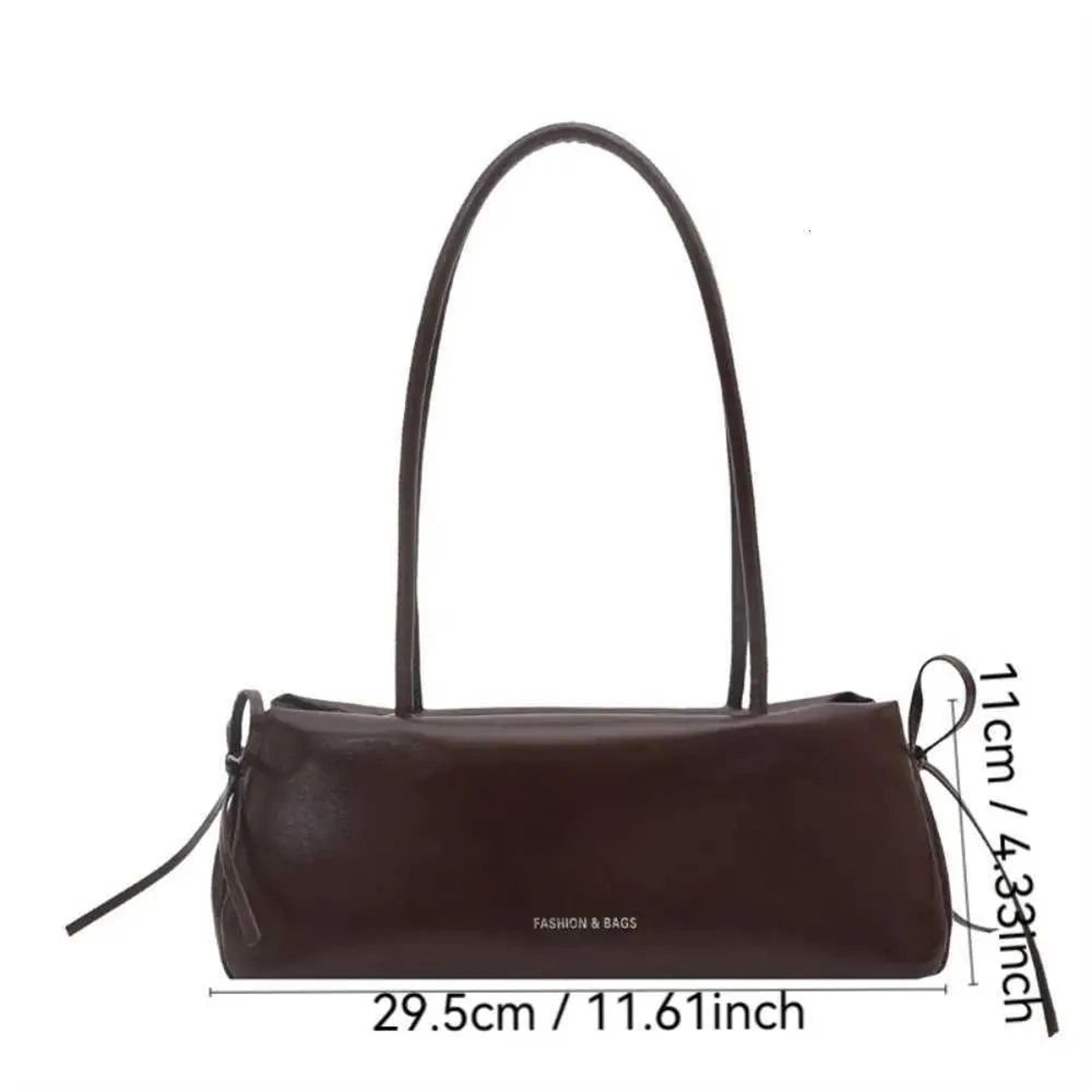Womens Solid Color Polyester Shoulder Bag With Knot Detail 4