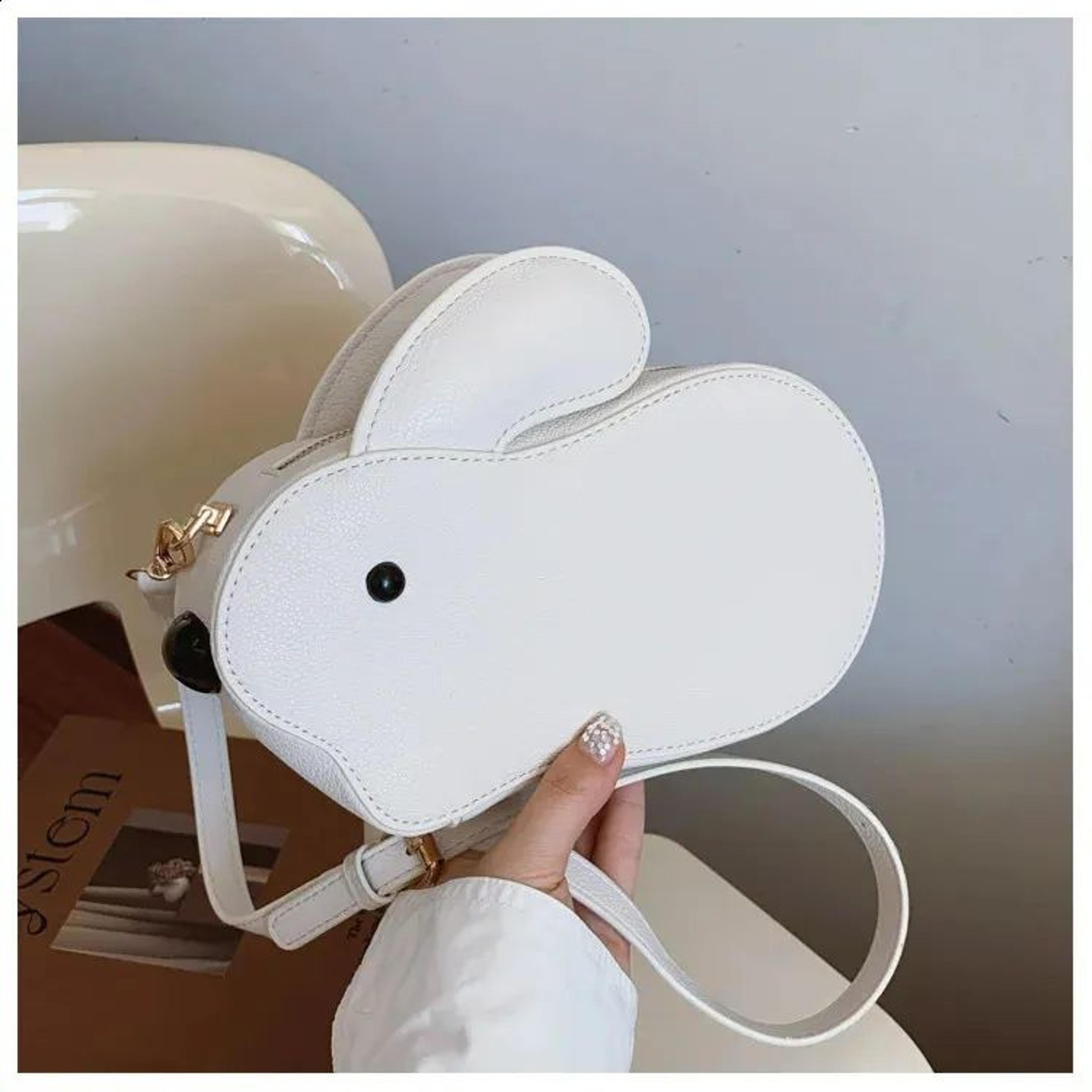 Cute Rabbit Crossbody Bag For Women Cartoon PU Leather Handbag With Adjustable Strap 3