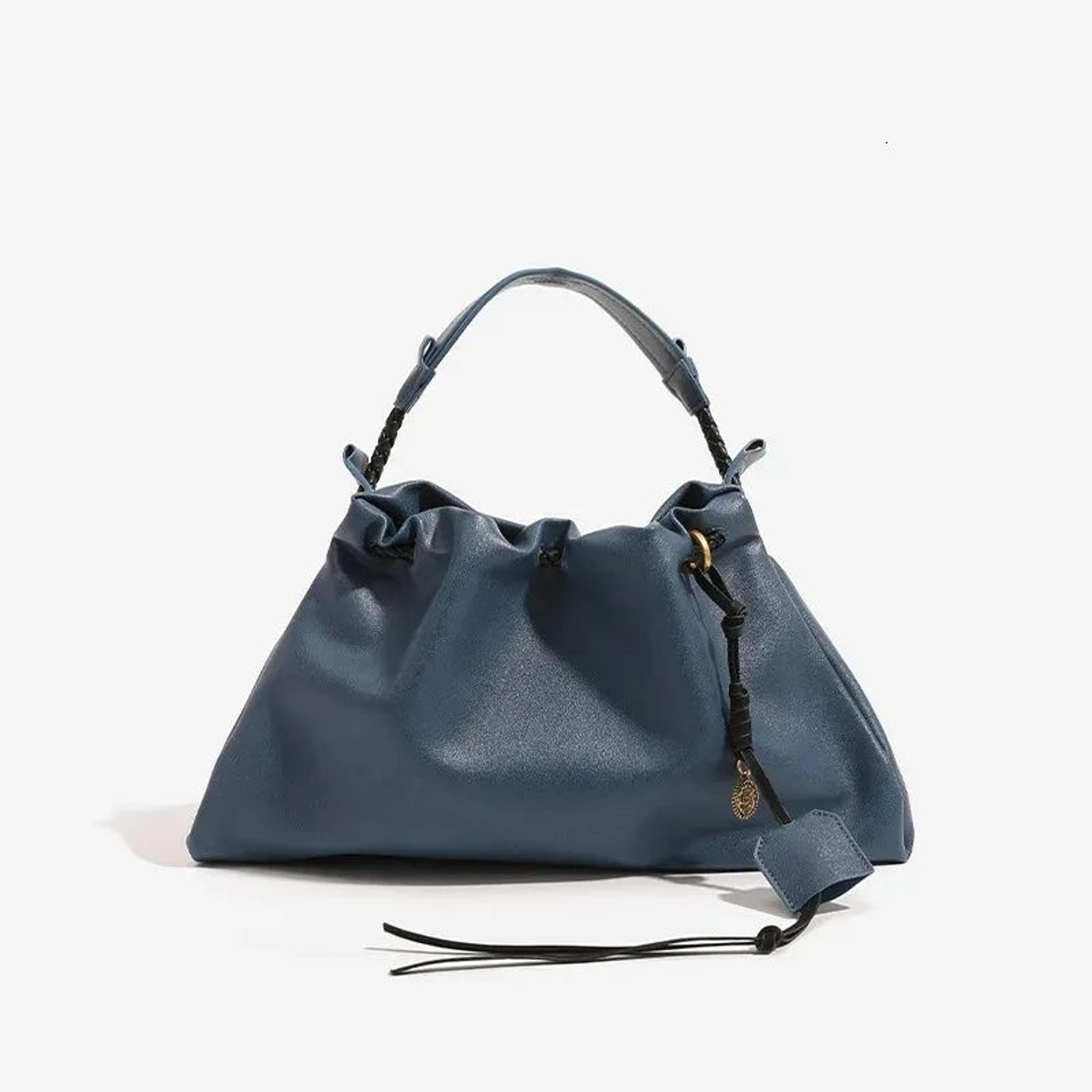 Women Drawstring Cloud Tote Bag Large Capacity Adjustable Crossbody Dumpling Bag 2