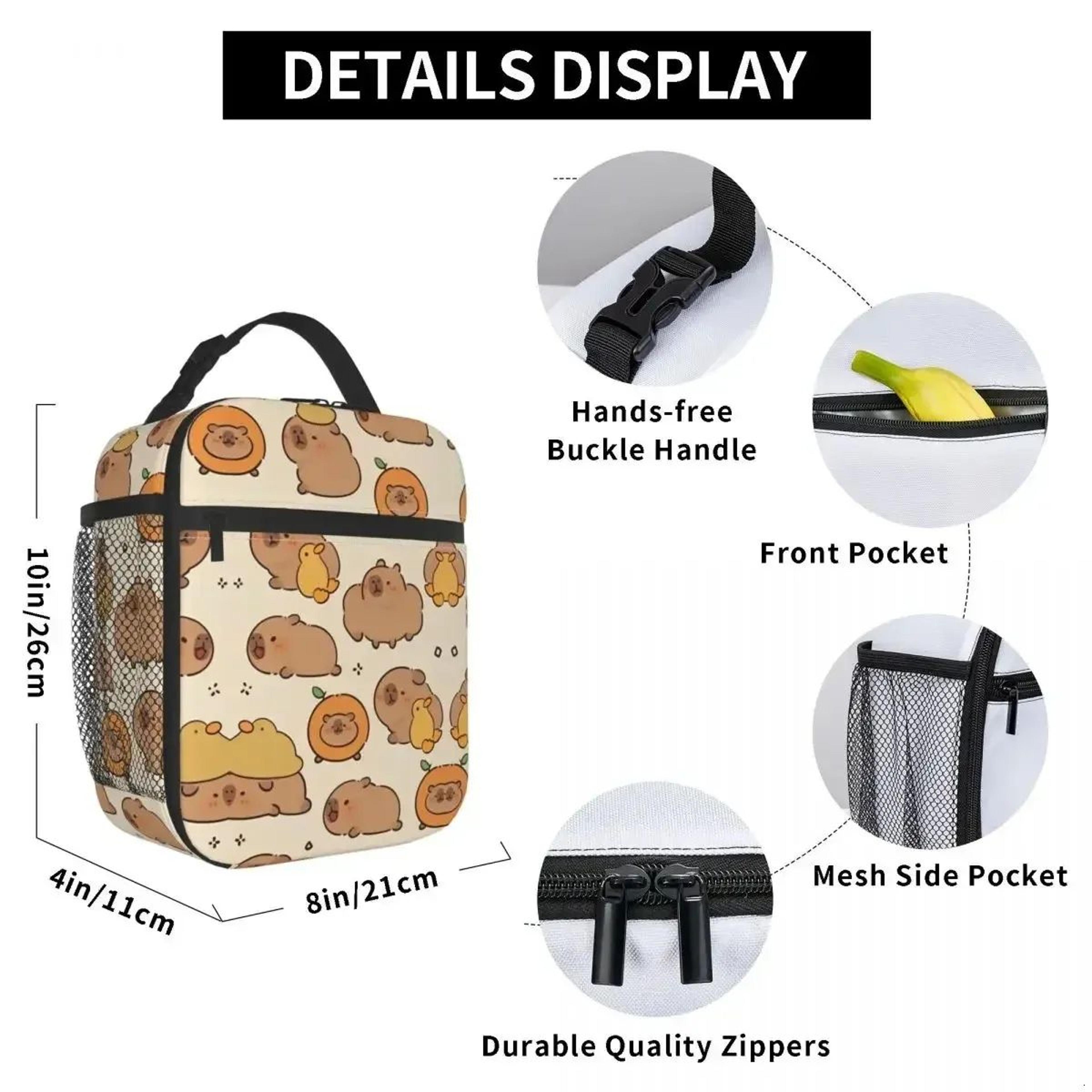 Capybara Insulated Lunch Bag Lightweight Oxford Cooler Tote For School And Work 2