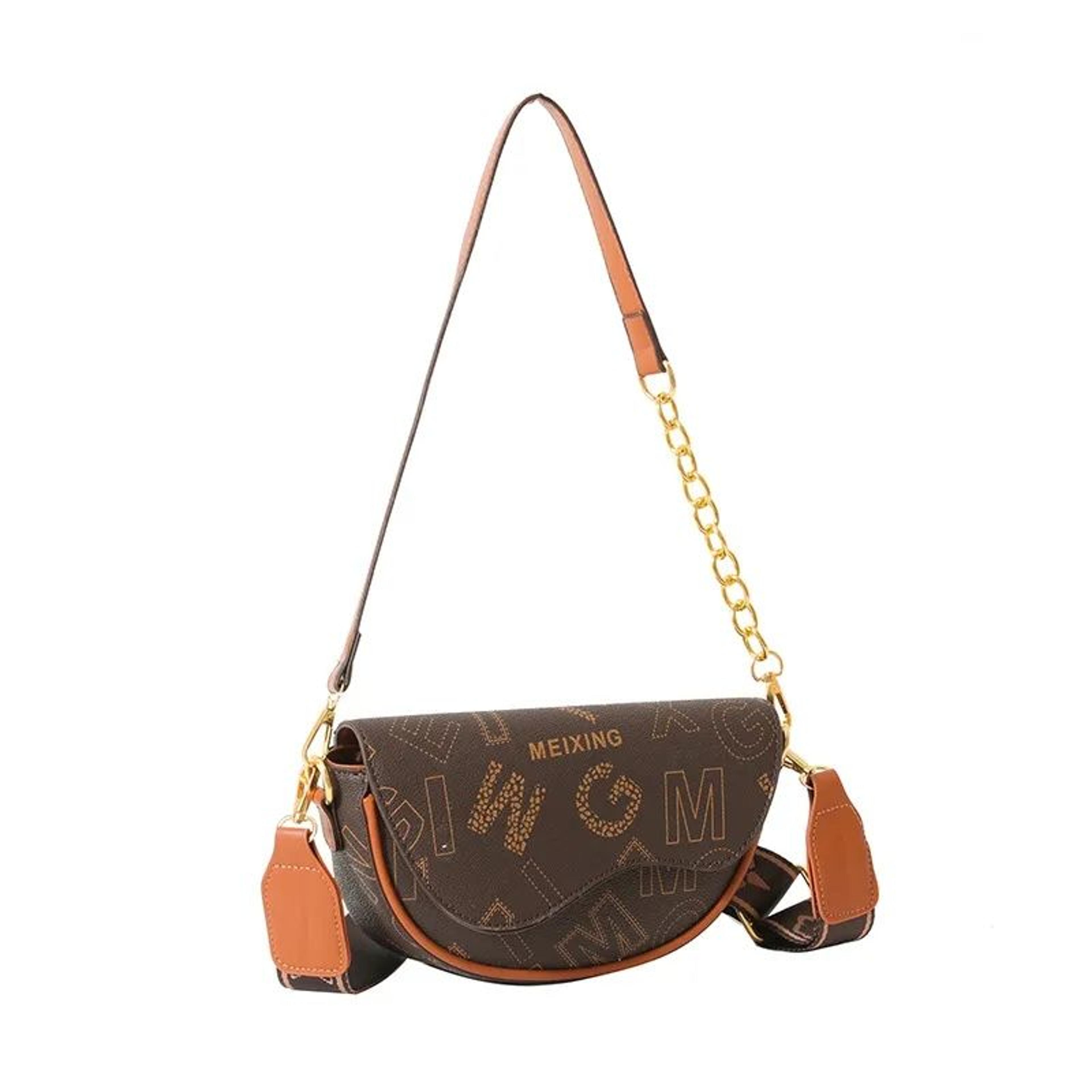 Womens Printed Flap Shoulder Tote Bag Synthetic Leather Crossbody Handbag 3