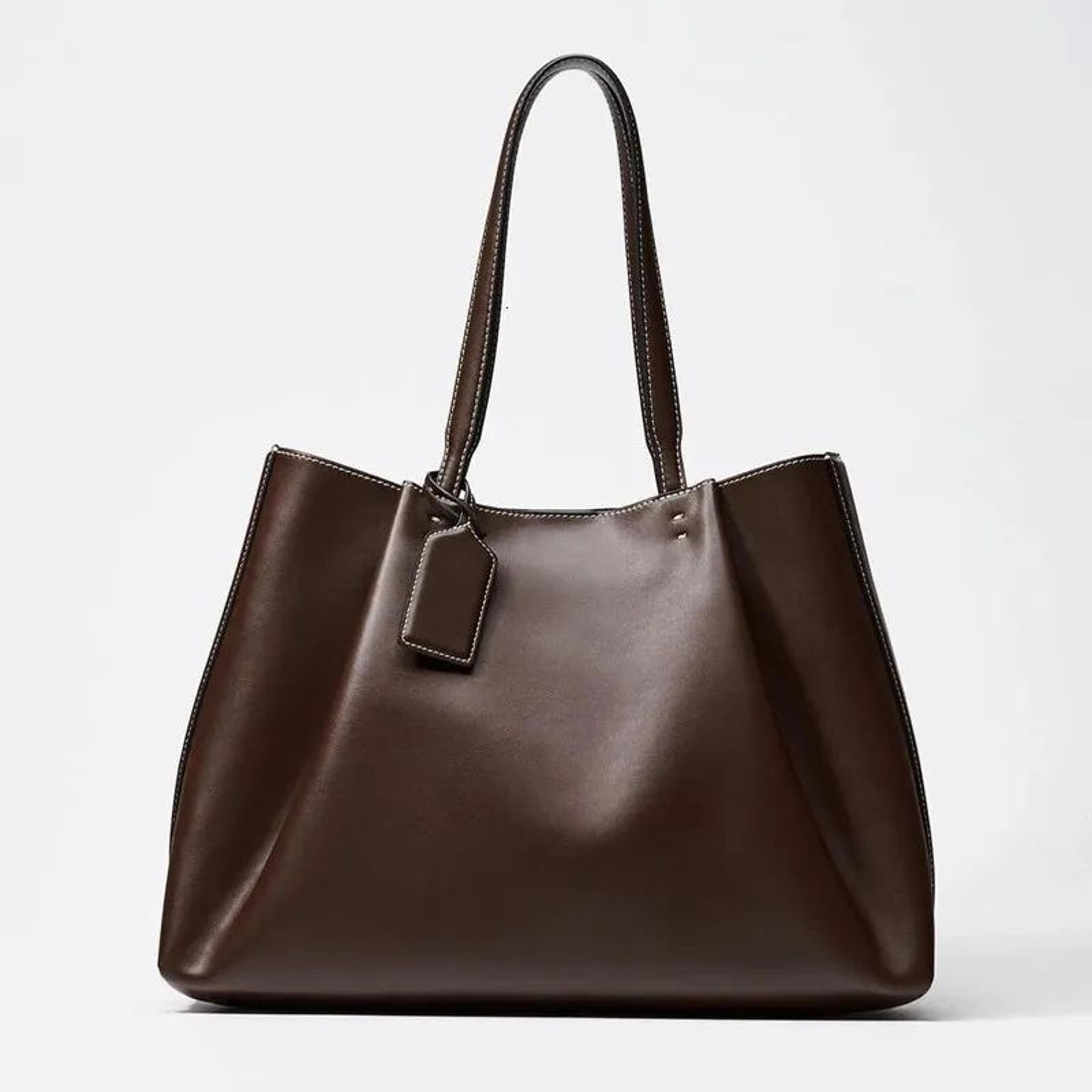 Women PU Leather Tote Bag With Single Shoulder Design 1
