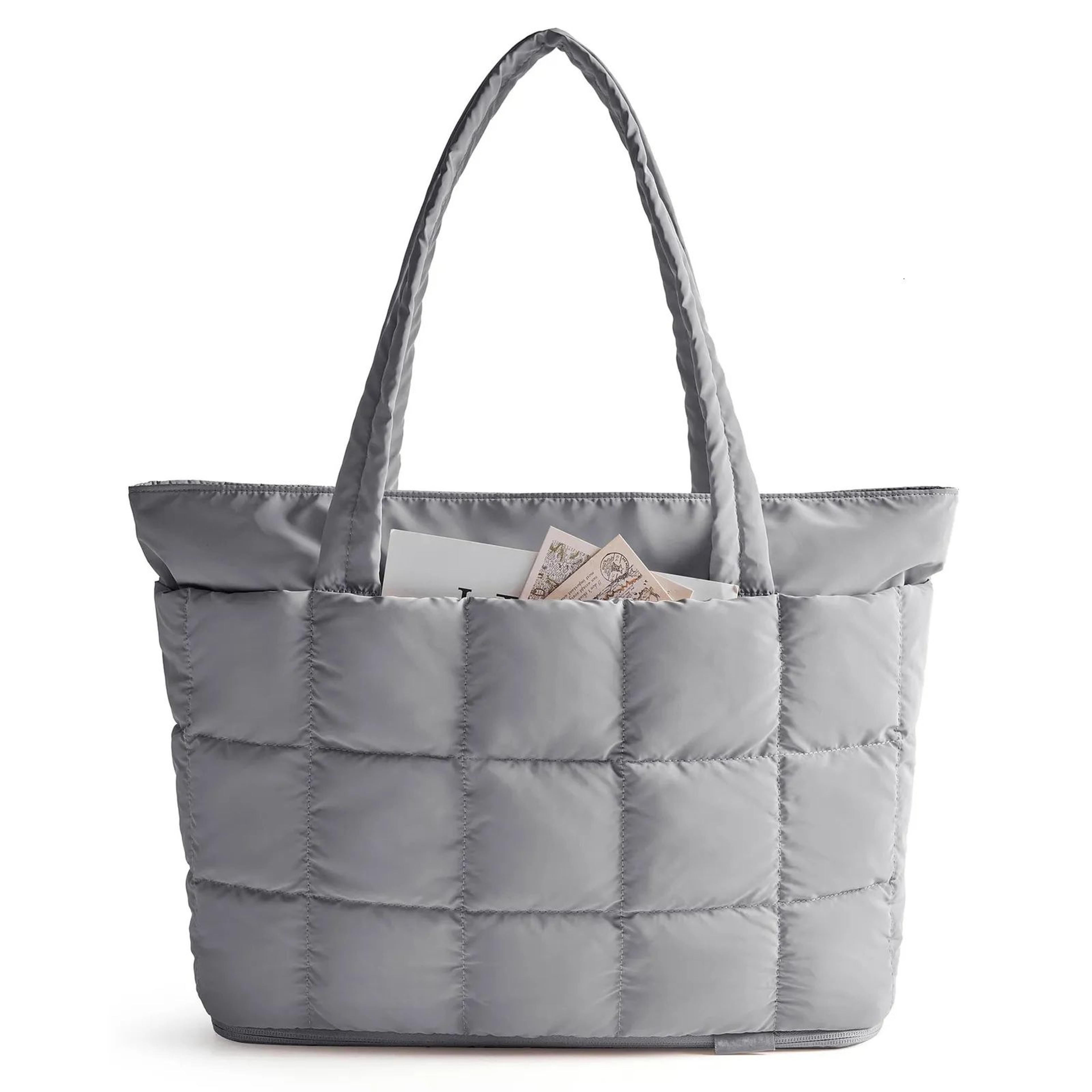 Women Nylon Puffer Shoulder Bag Lightweight Large Capacity Tote Purse 3