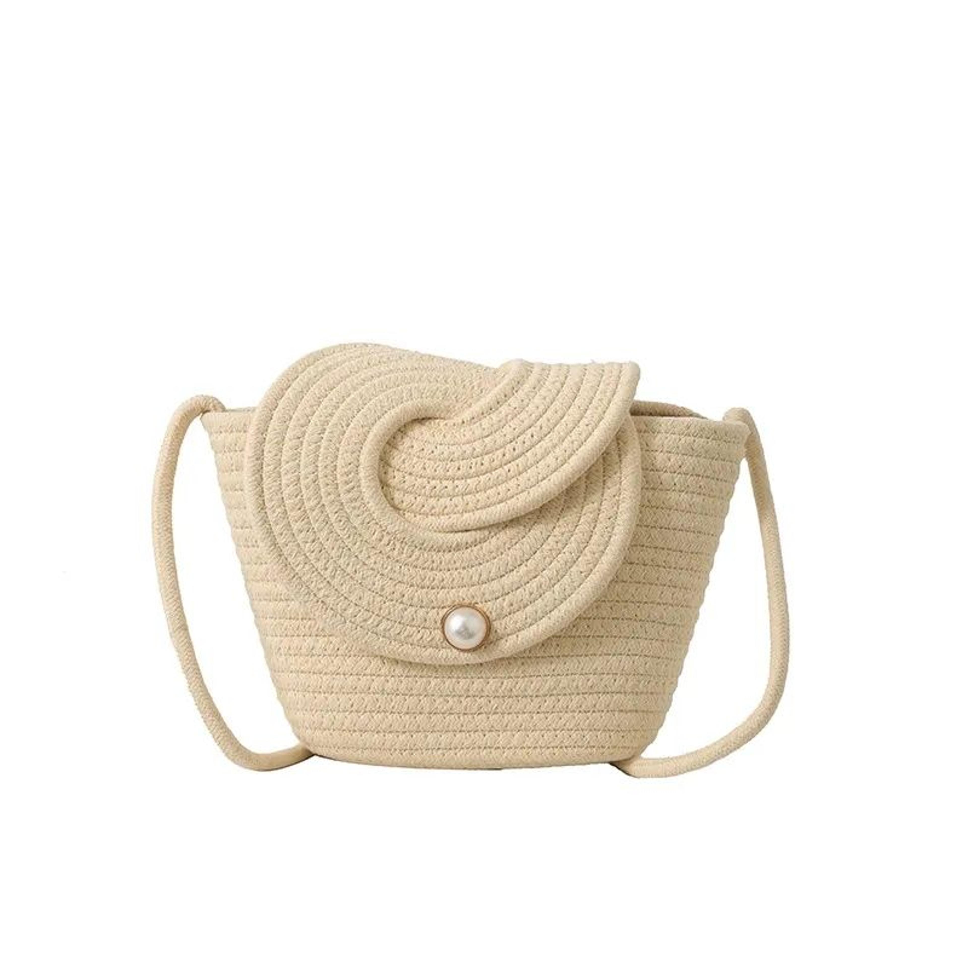 handmade woven beach bag for women shoulder and crossbody summer purse