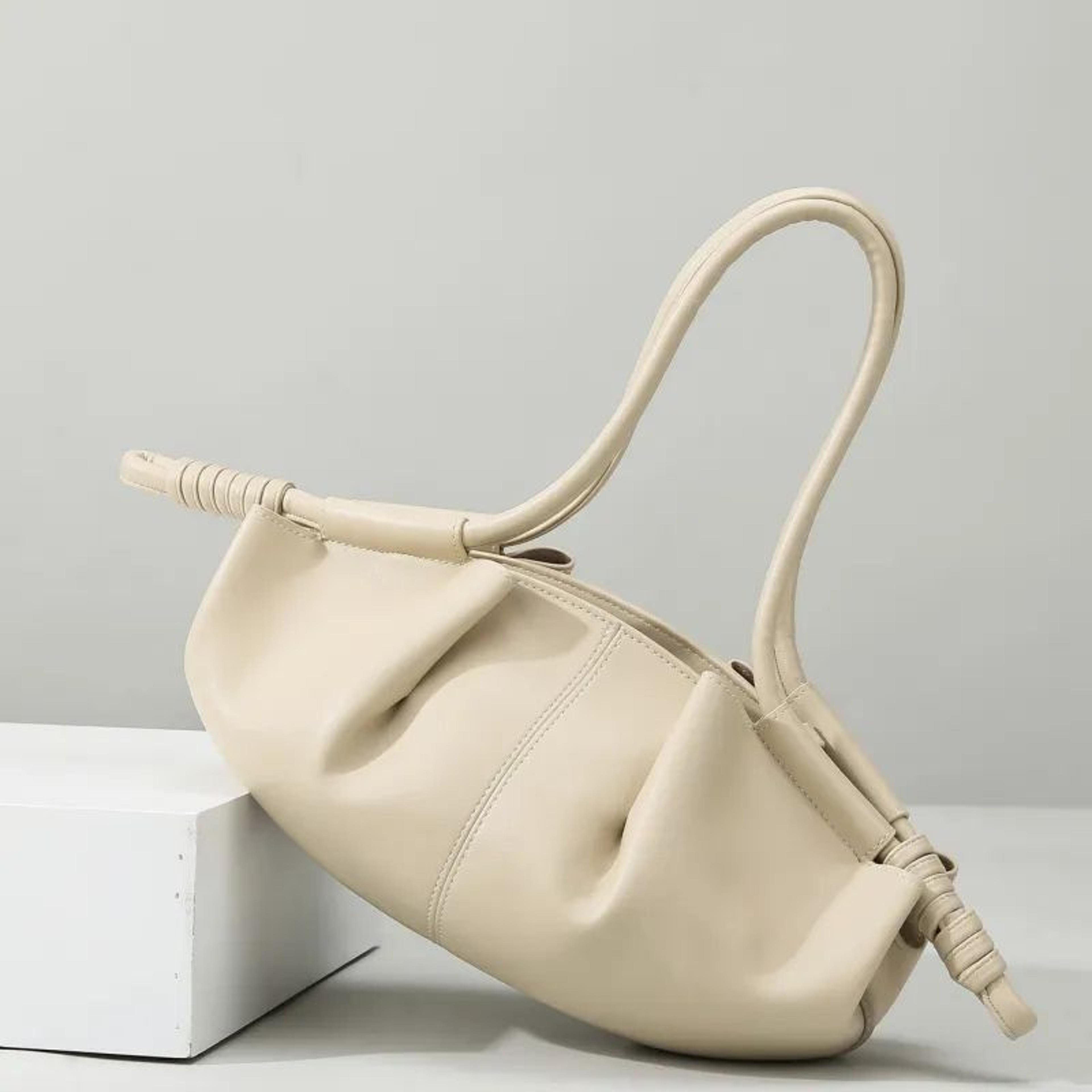 Womens Soft Leather Cloud Shoulder Bag With Adjustable Crossbody Strap 5