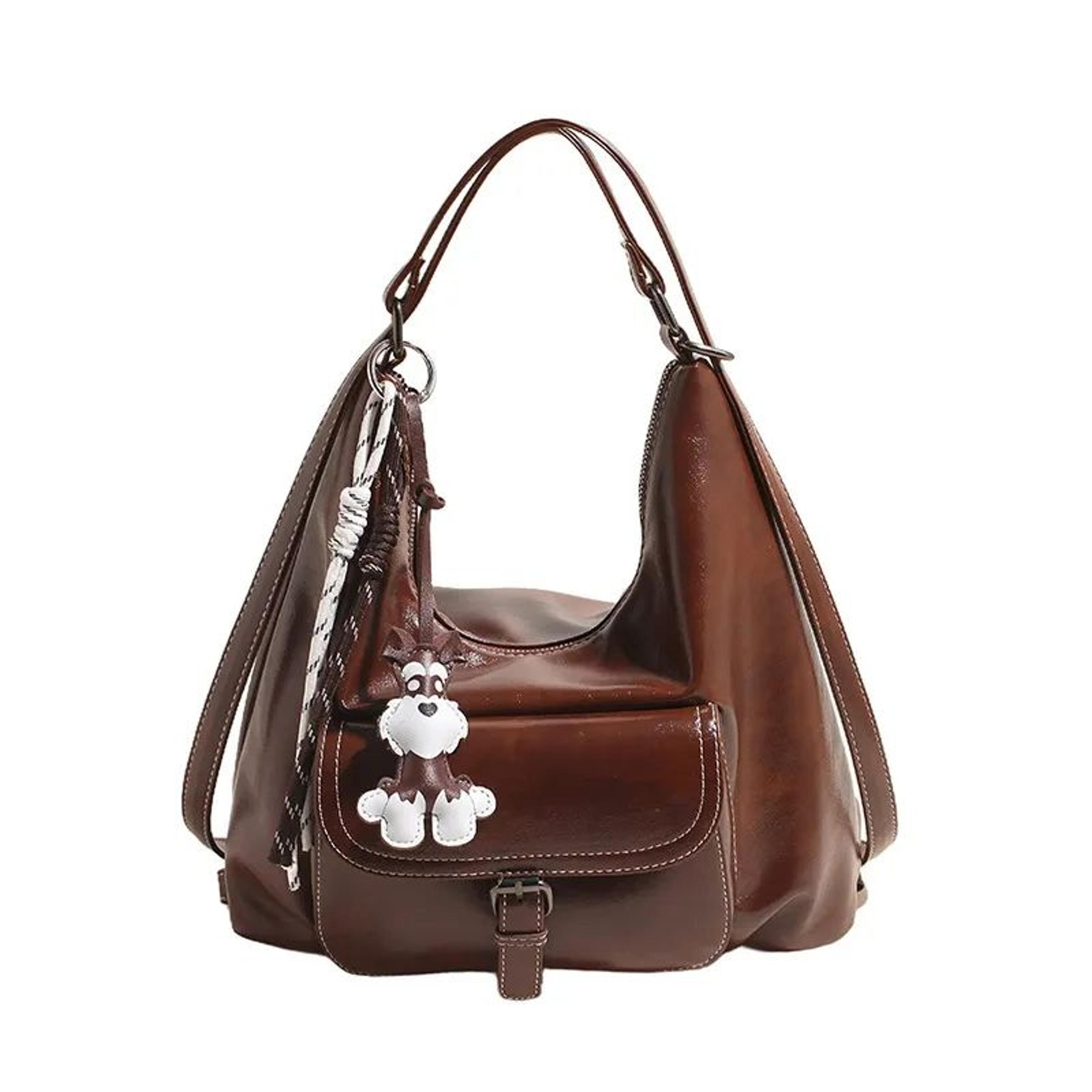 Women Large Capacity Soft PU Leather Shoulder Bag For Commuting 1