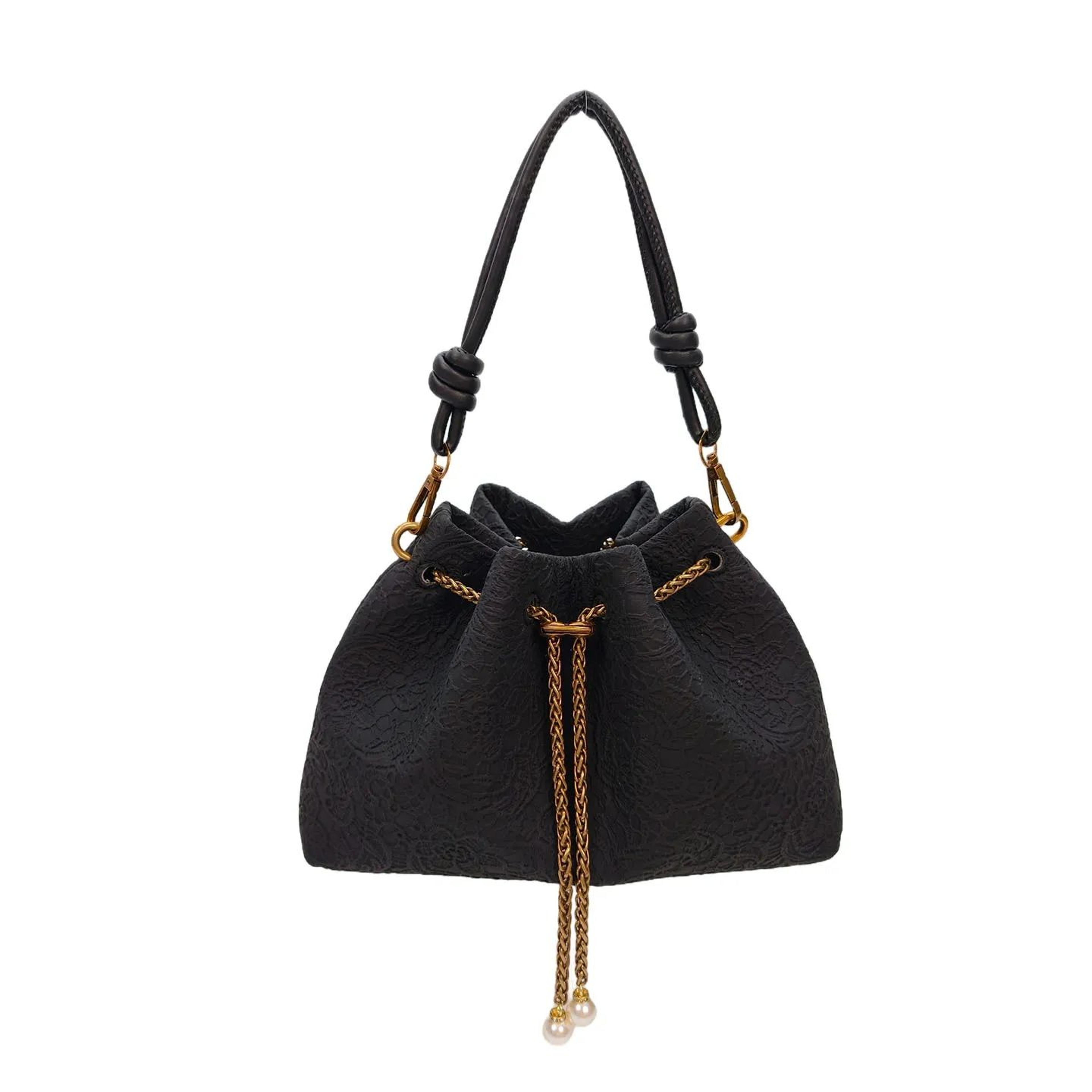 Fashion Chain Bucket Shoulder Bag With Drawstring Closure And Crossbody Style 2