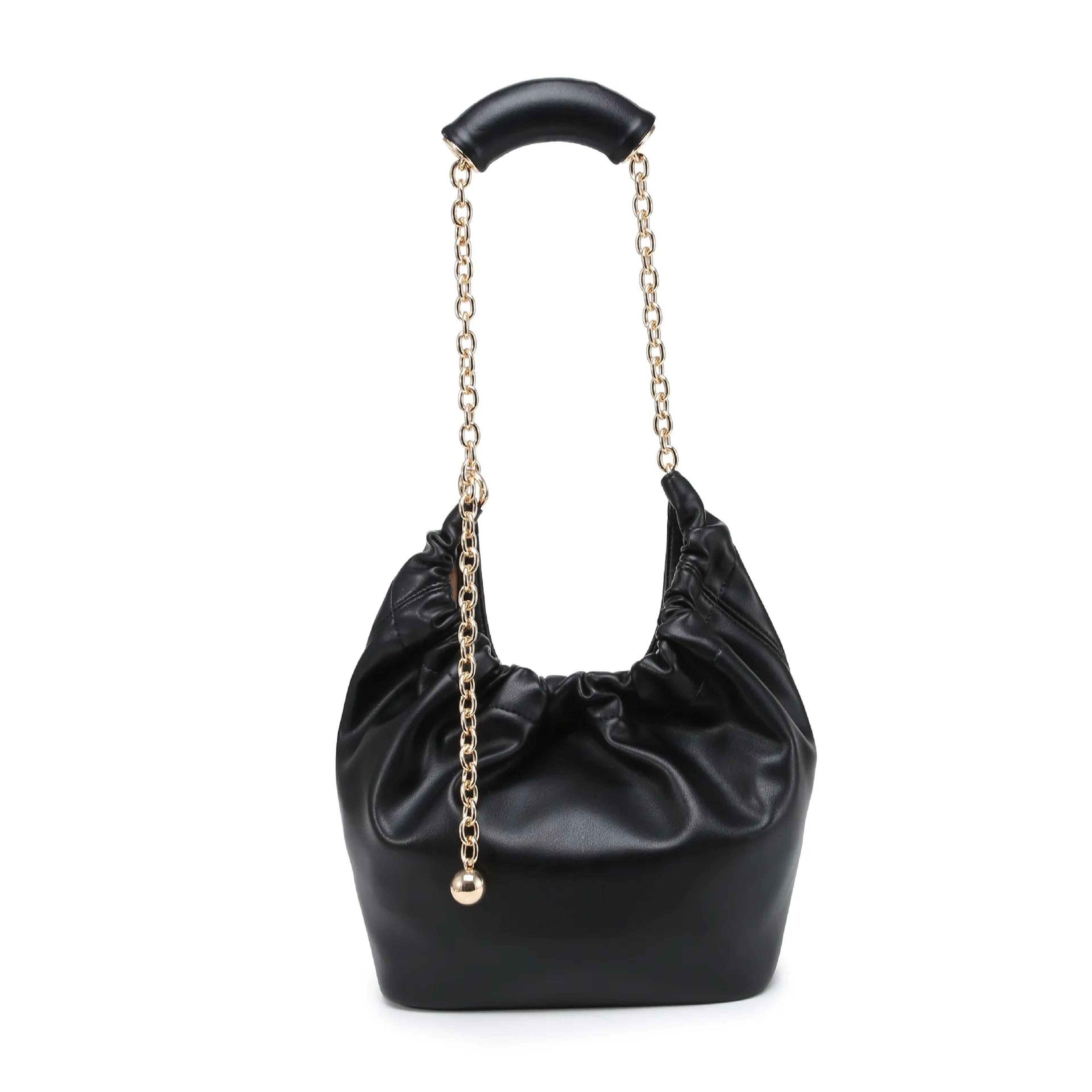genuine leather women's shoulder bag with chain strap and large capacity