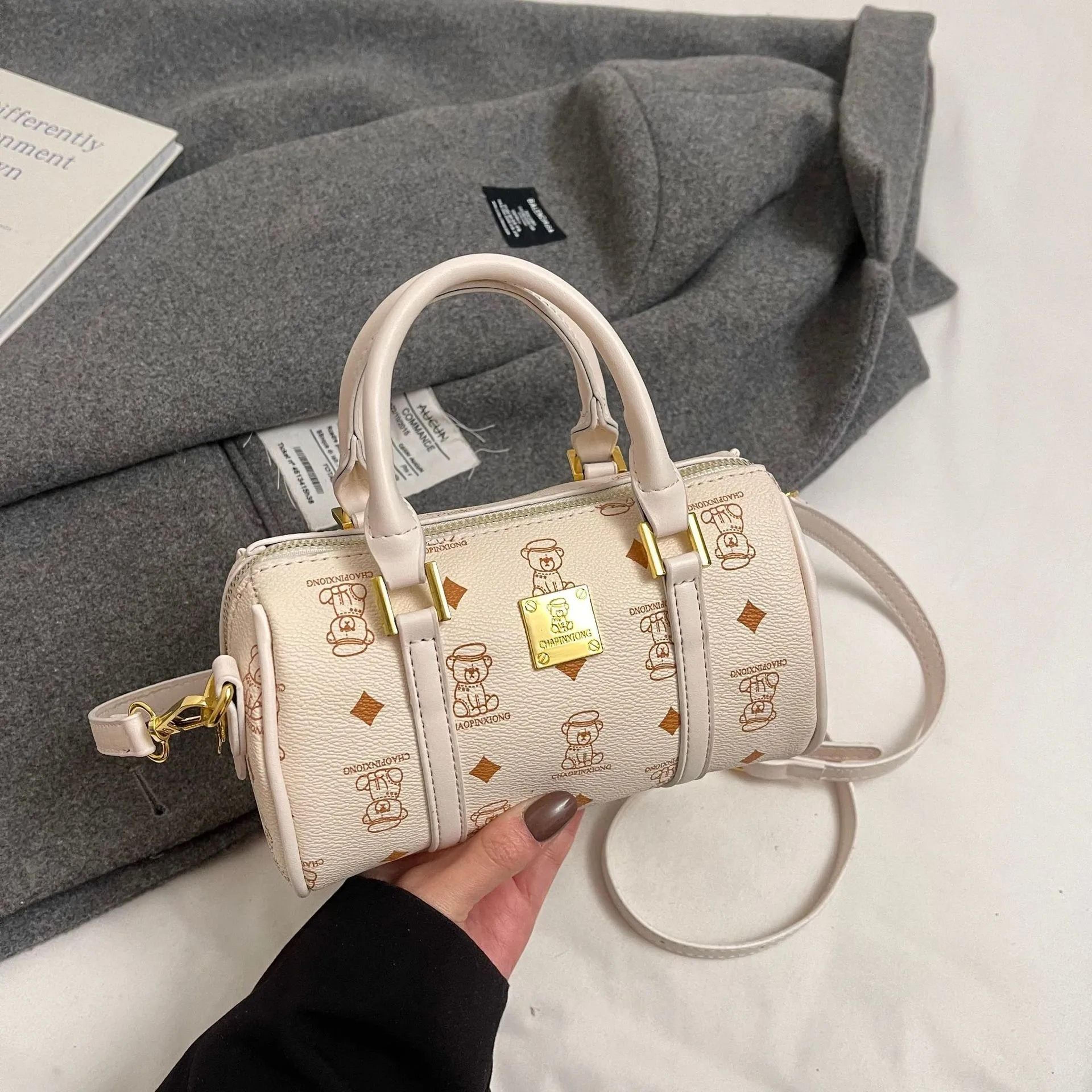 Women Retro WovenStyle PU Shoulder Bag With Soft Pillow Design 1