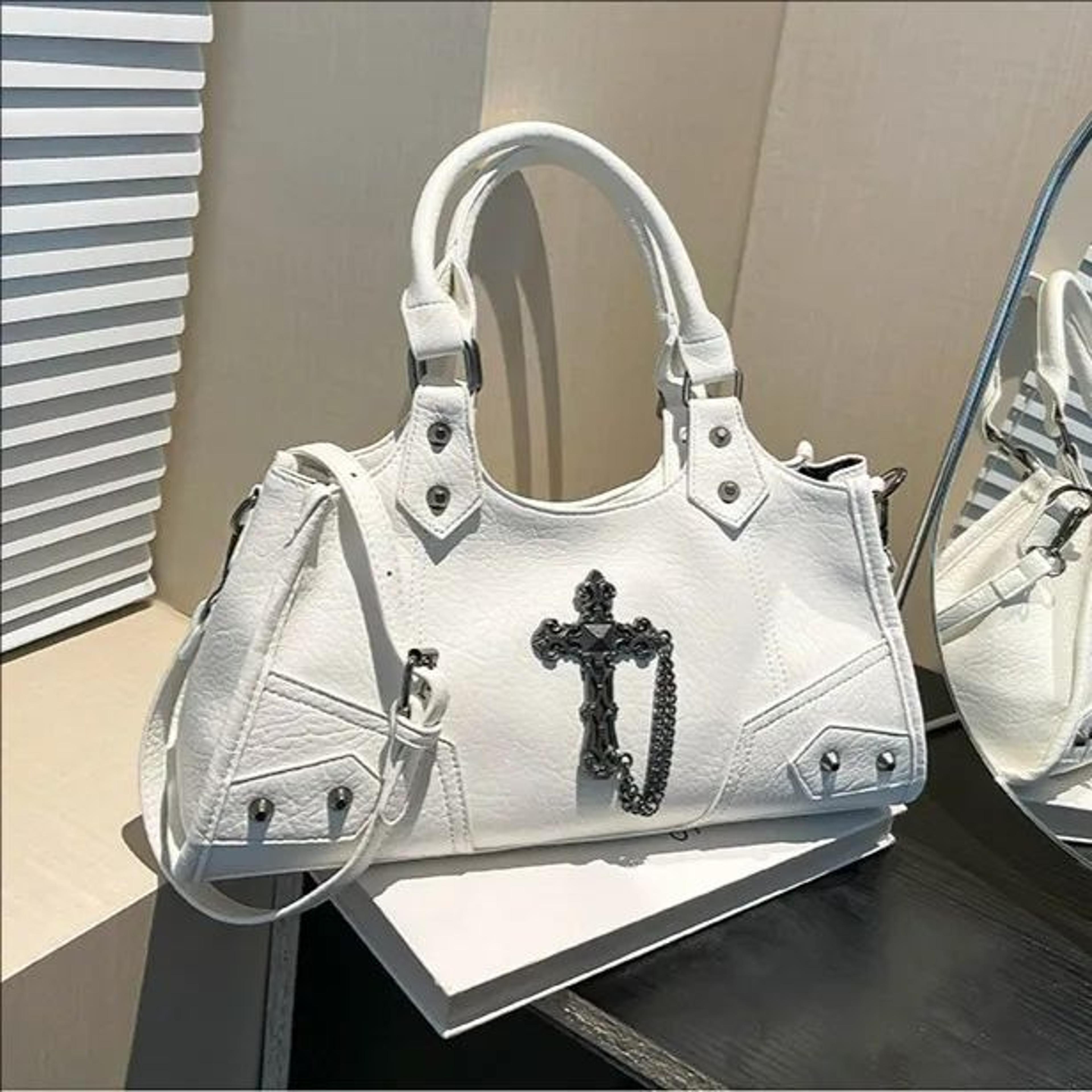 Womens MotorcycleInspired Crossbody Bag With Wide Shoulder Strap 4