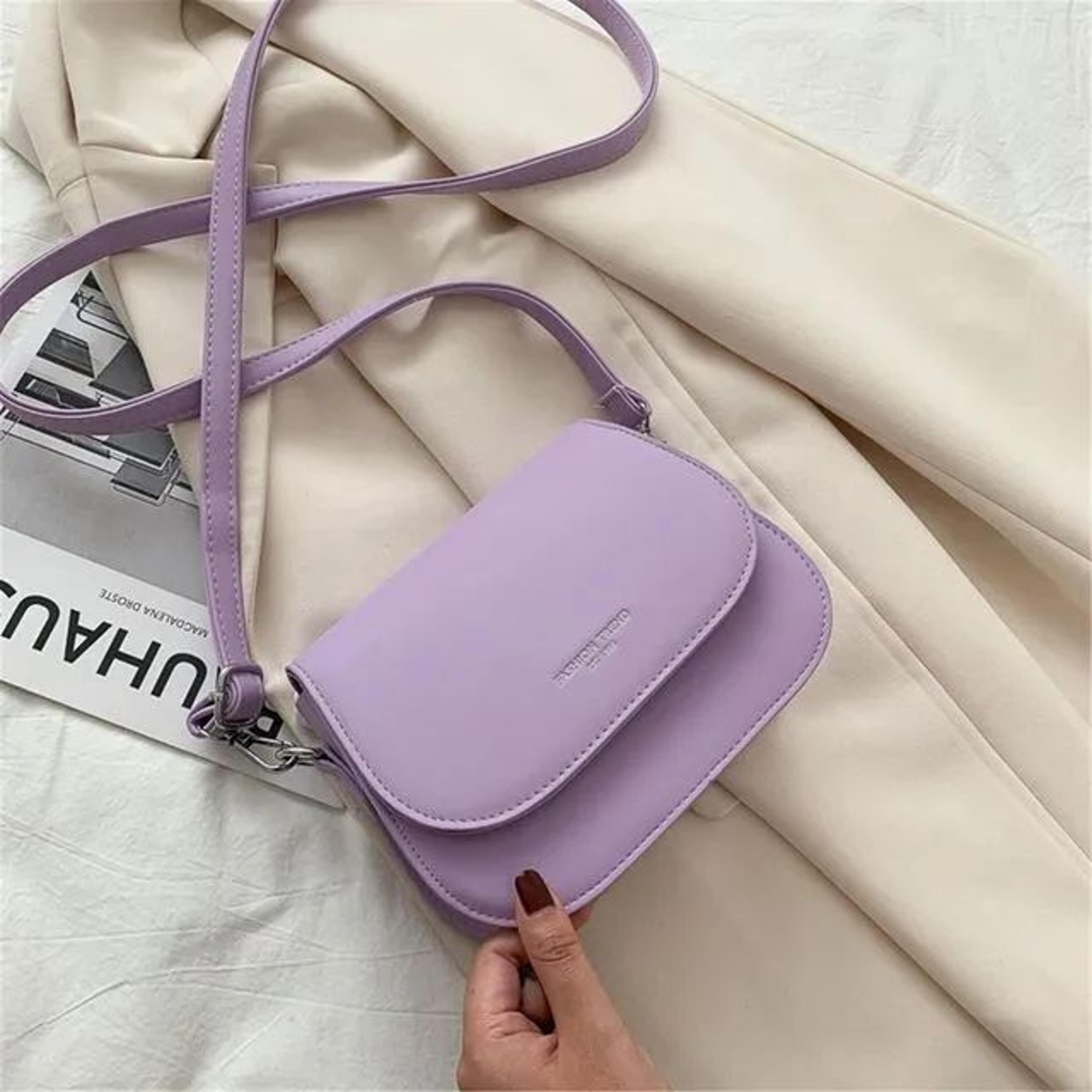 Women Small Crossbody Bag With Adjustable Strap And Solid Color Flap Design 4