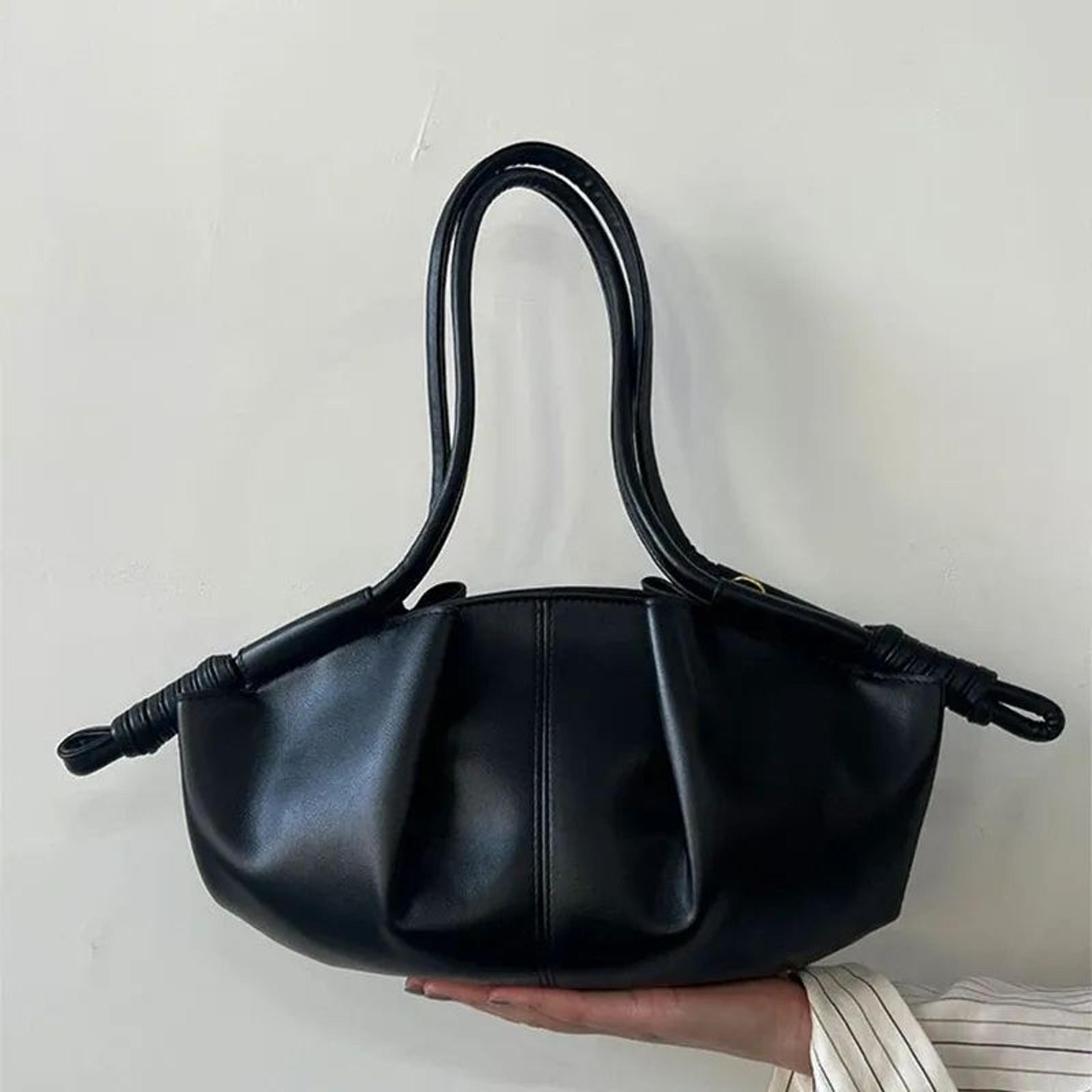 Womens Cloud Dumpling Tote Bag With Pleated Design And Adjustable Strap 2