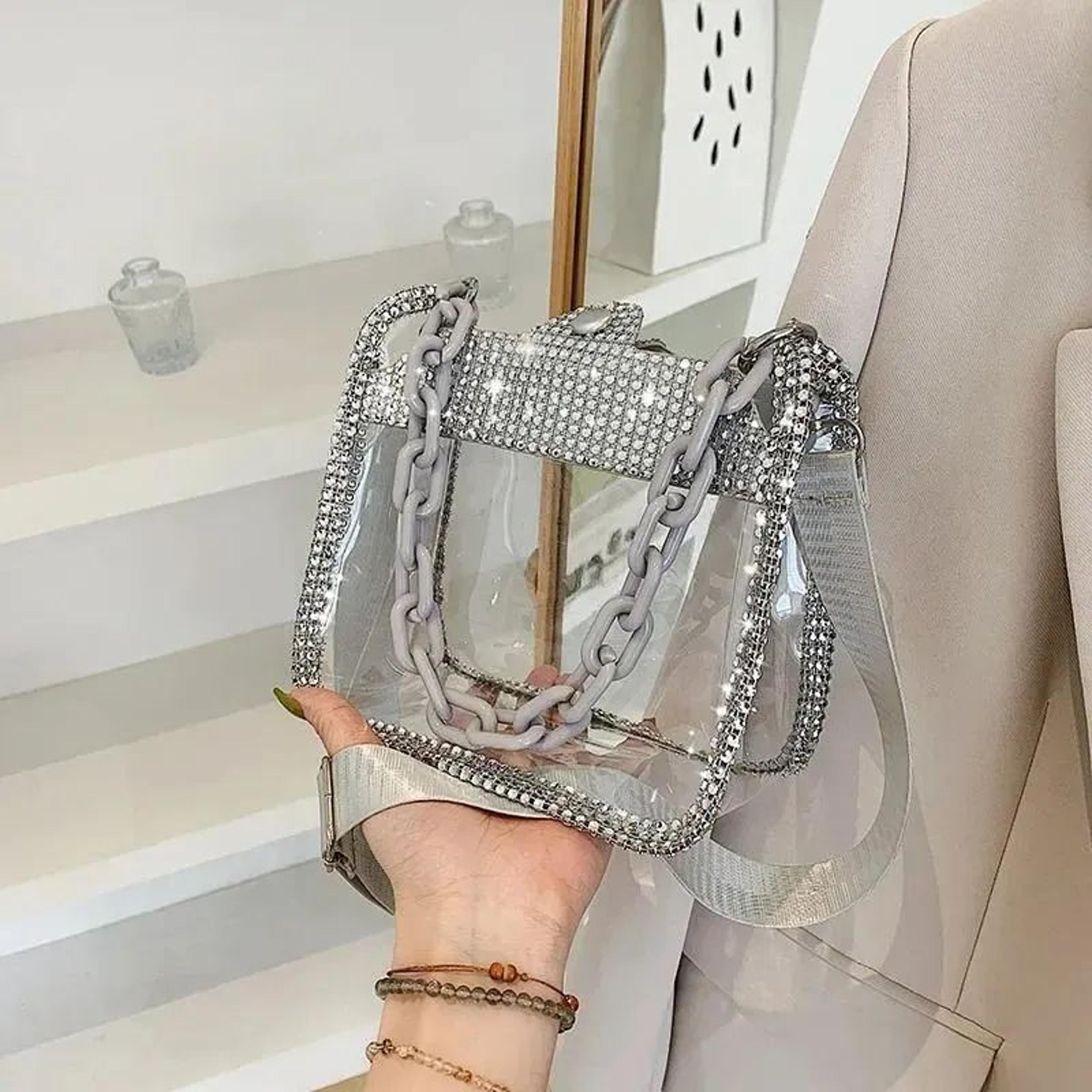 Clear PVC Crossbody Bag For Women With Chain Strap Small Jelly Purse 2