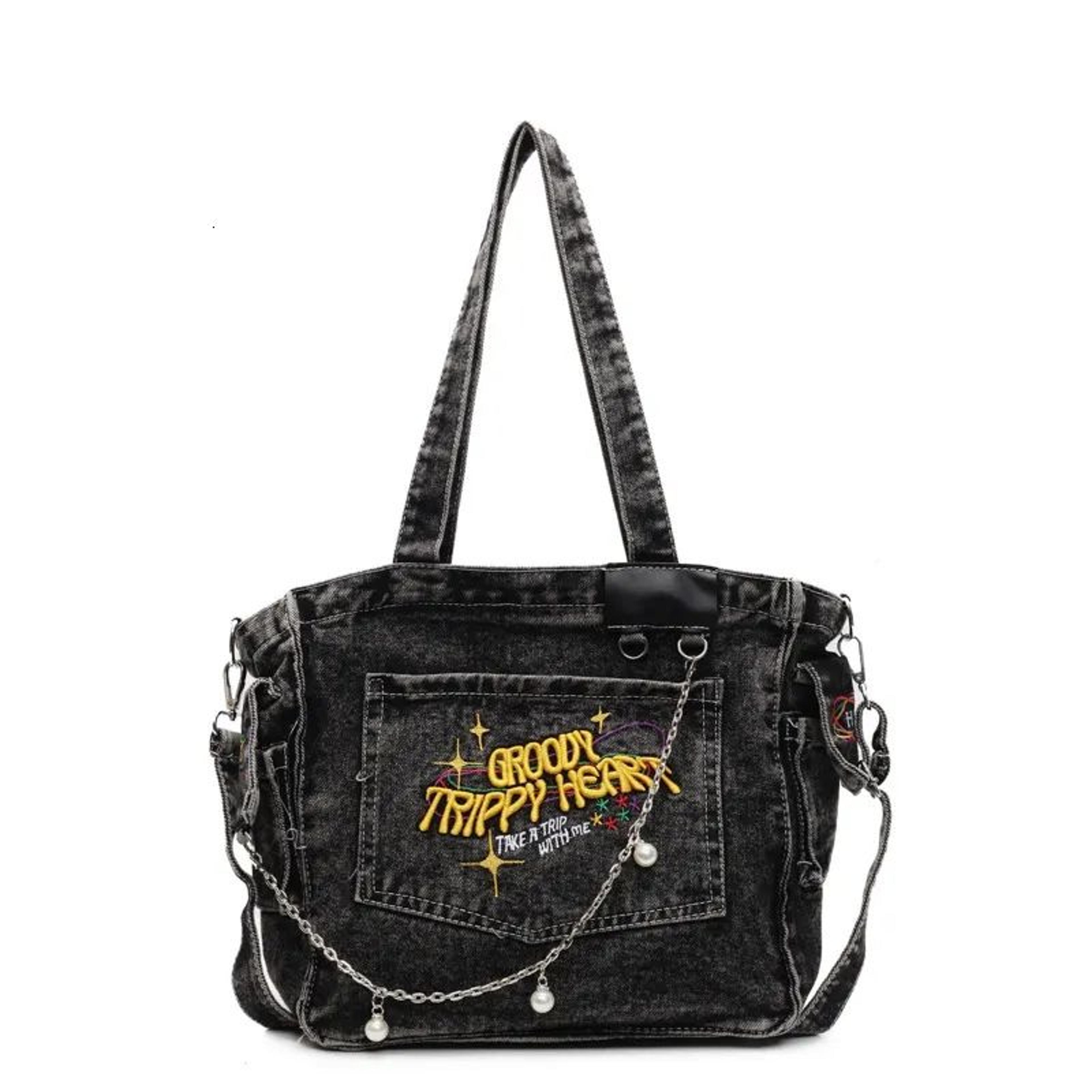 Large Capacity Denim Crossbody Bag For Students And Everyday Commuting 1