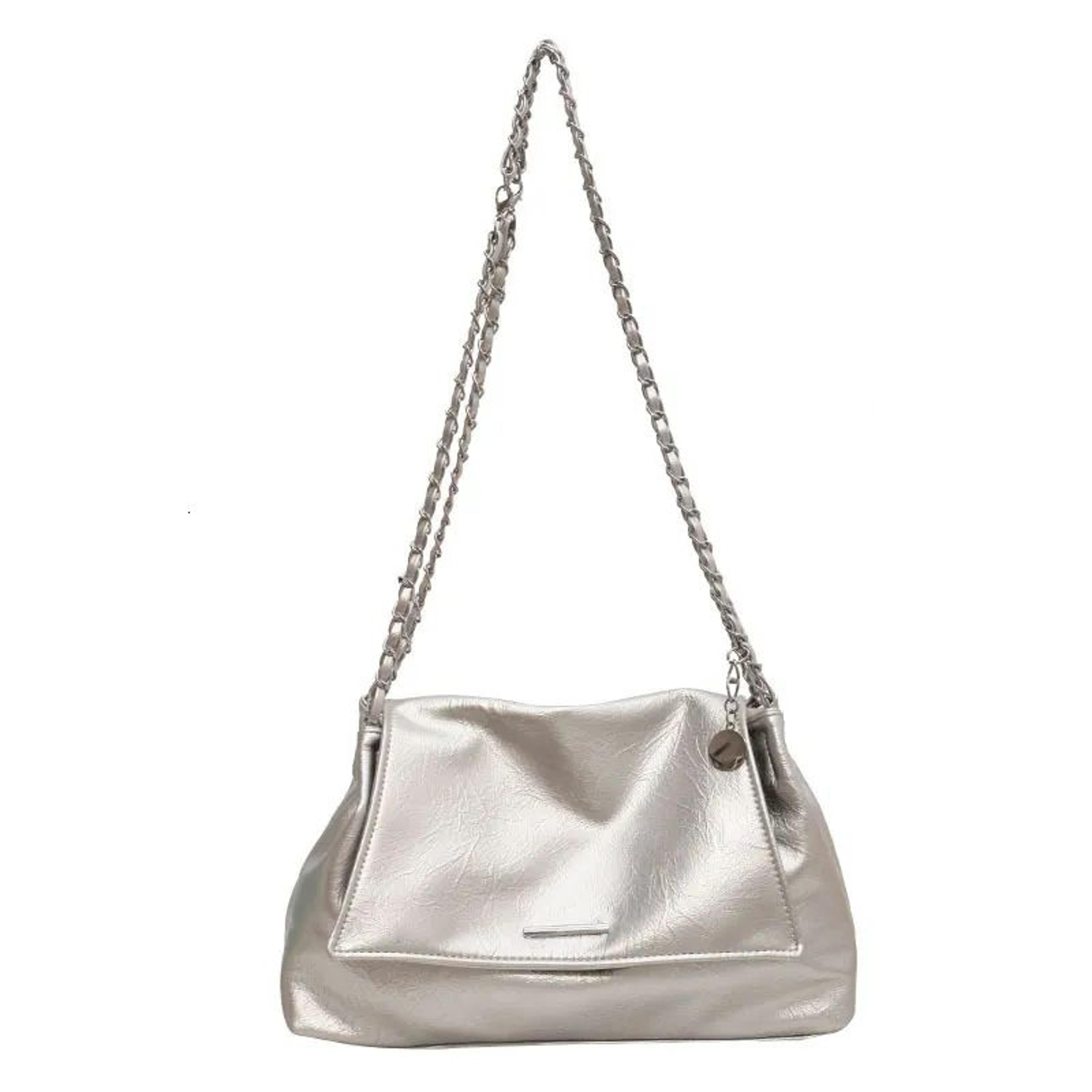 Women Large Capacity Soft Leather Tote Bag With Chain Shoulder Strap 2