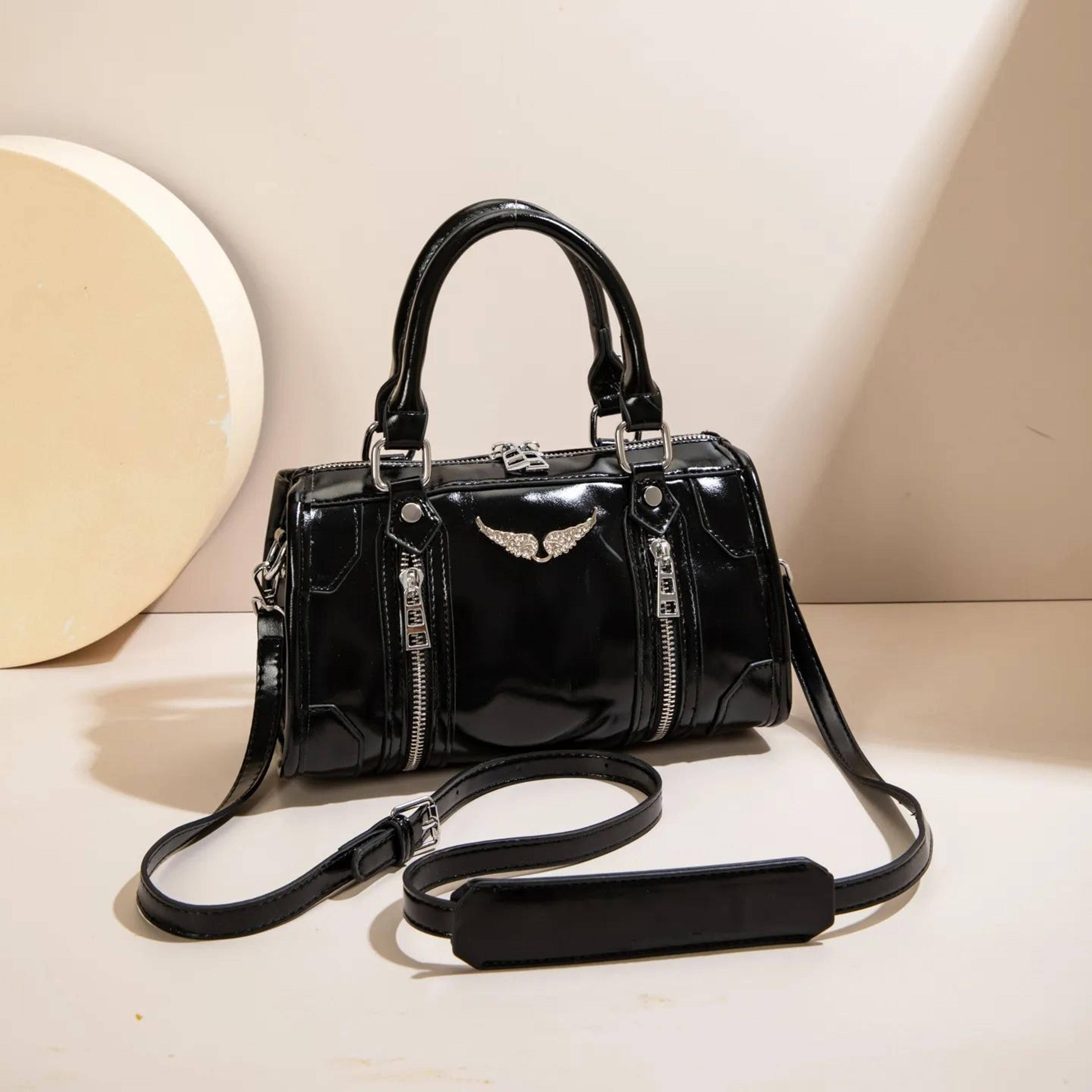 womens large-capacity oil wax leather shoulder bag and crossbody purse