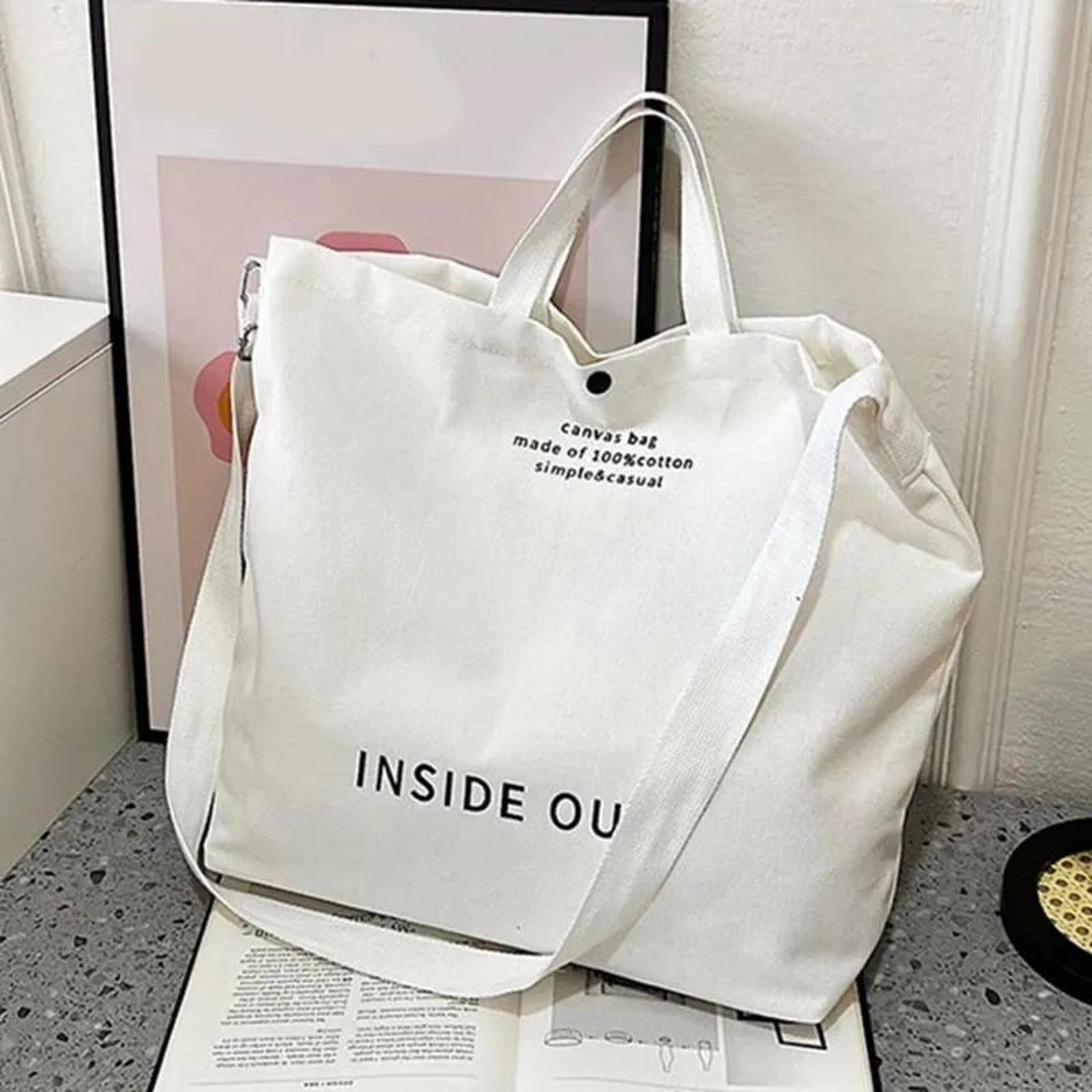 Large Canvas Shoulder Tote Bag For Women Cotton Shopping And Book Bag 2