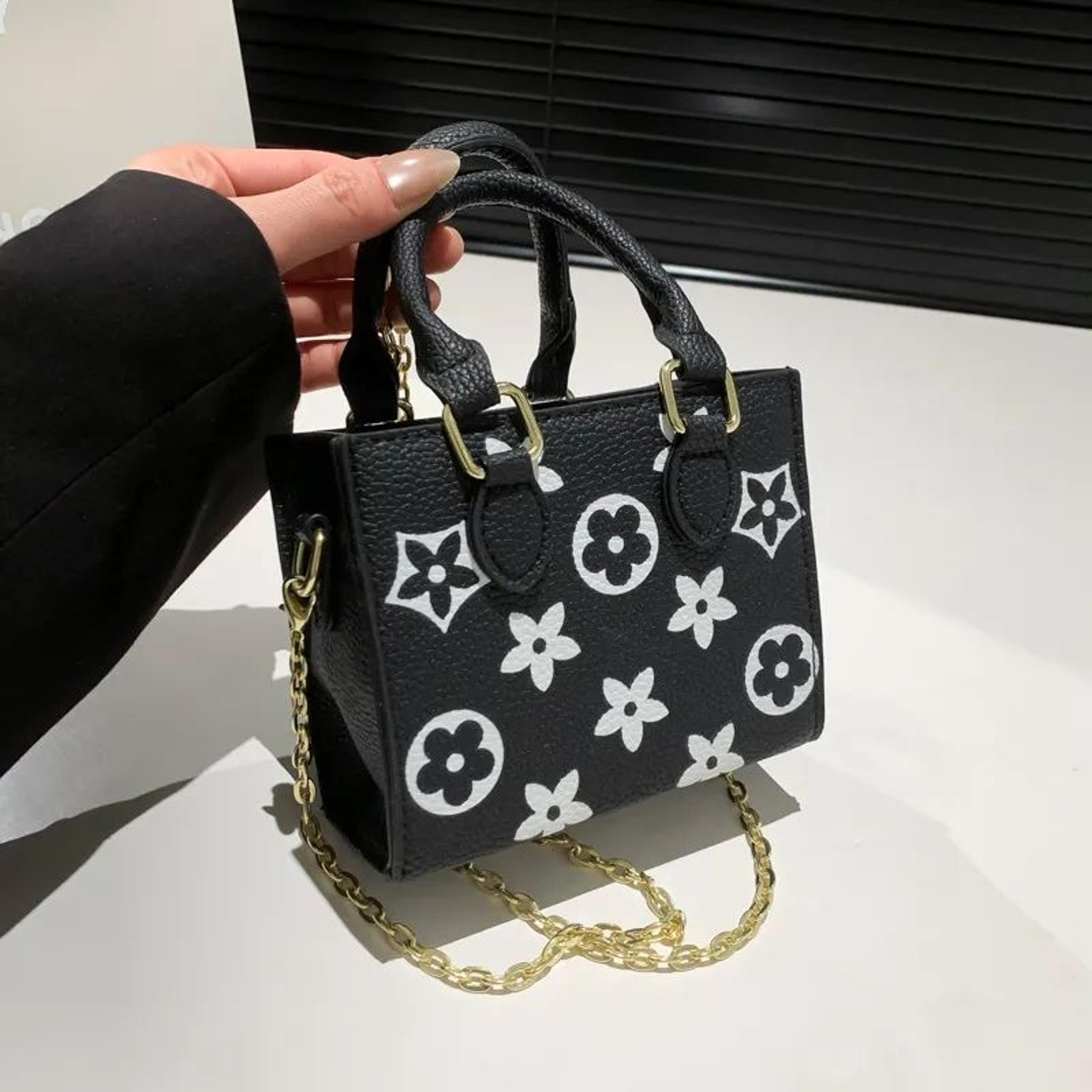 French Monogram Tote Bag For Women Square Shoulder And Crossbody Purse 1